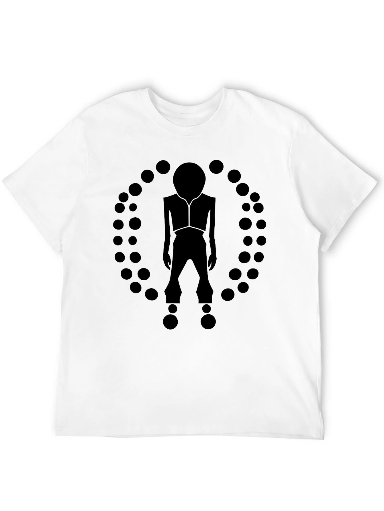 Black Modern Black Graphic Tee - Abstract Figure view 12