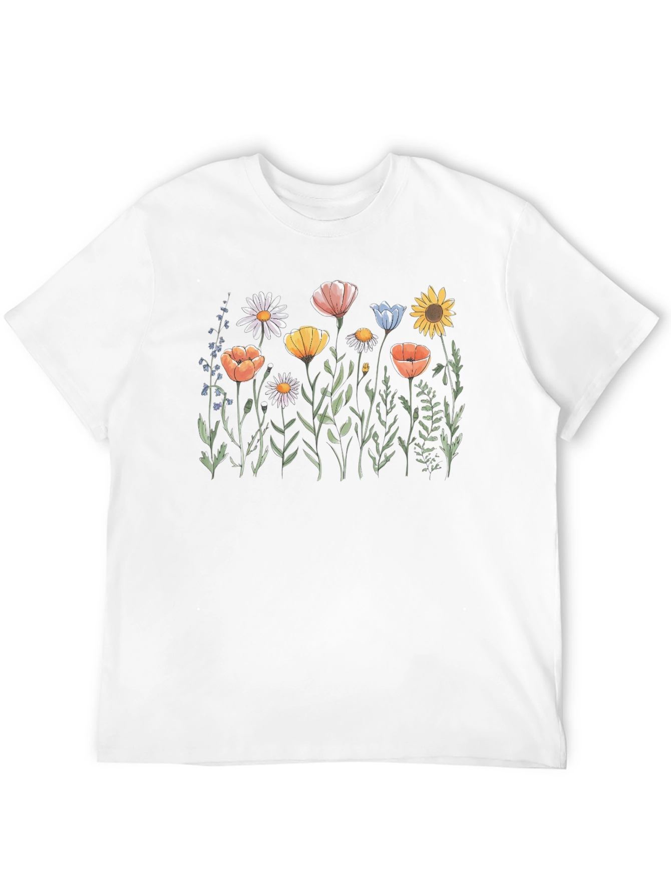 Black Floral Print Black T-Shirt view 12