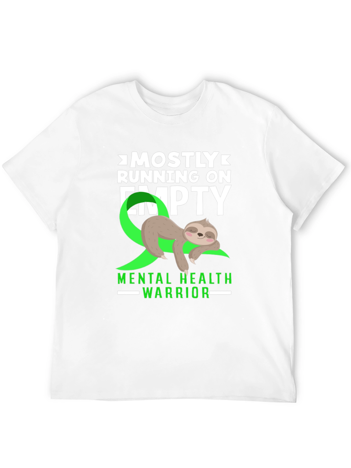 Black Mental Health Warrior Sloth T-Shirt view 12