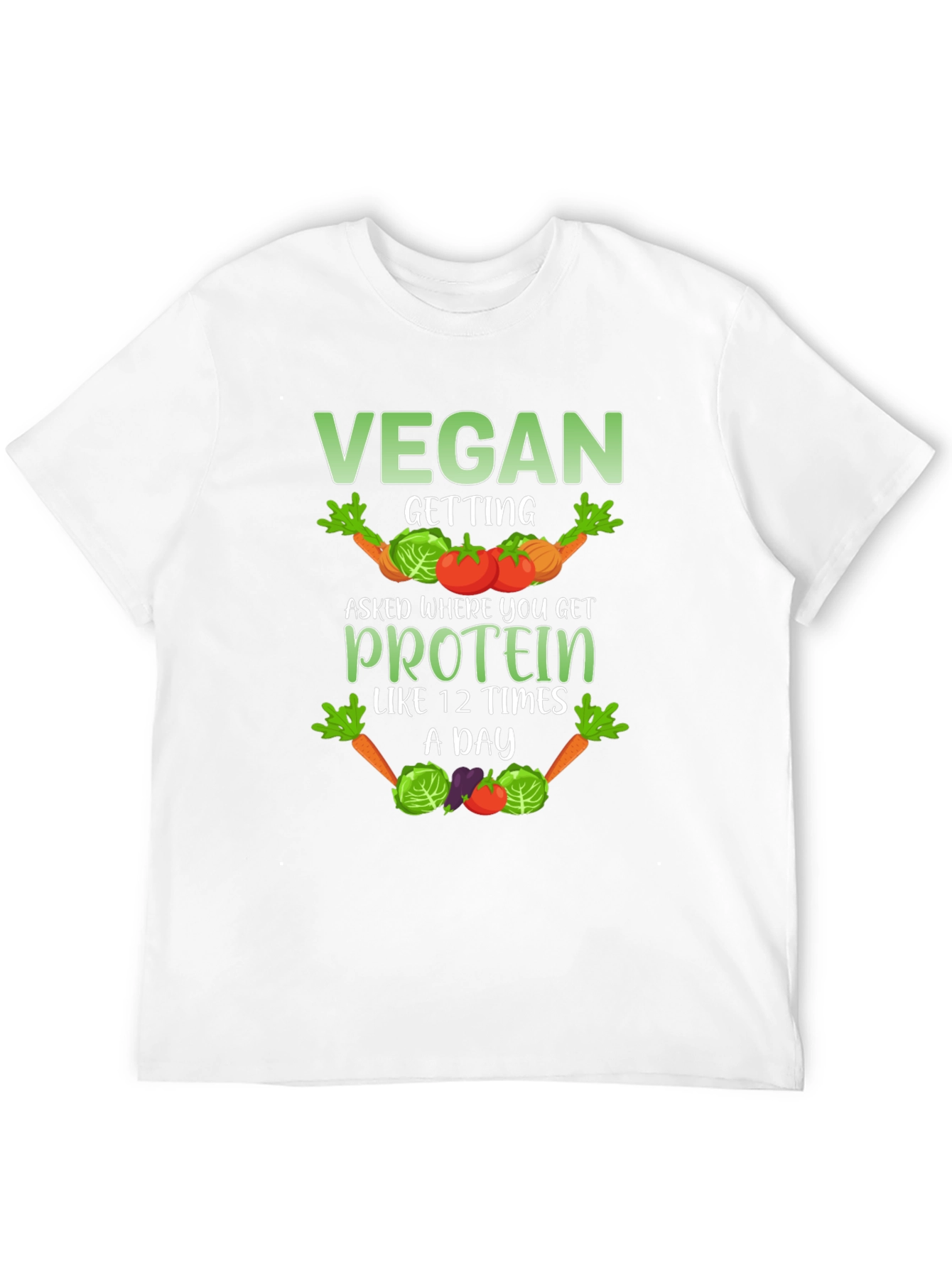 Black Vegan Protein Funny T-Shirt view 12