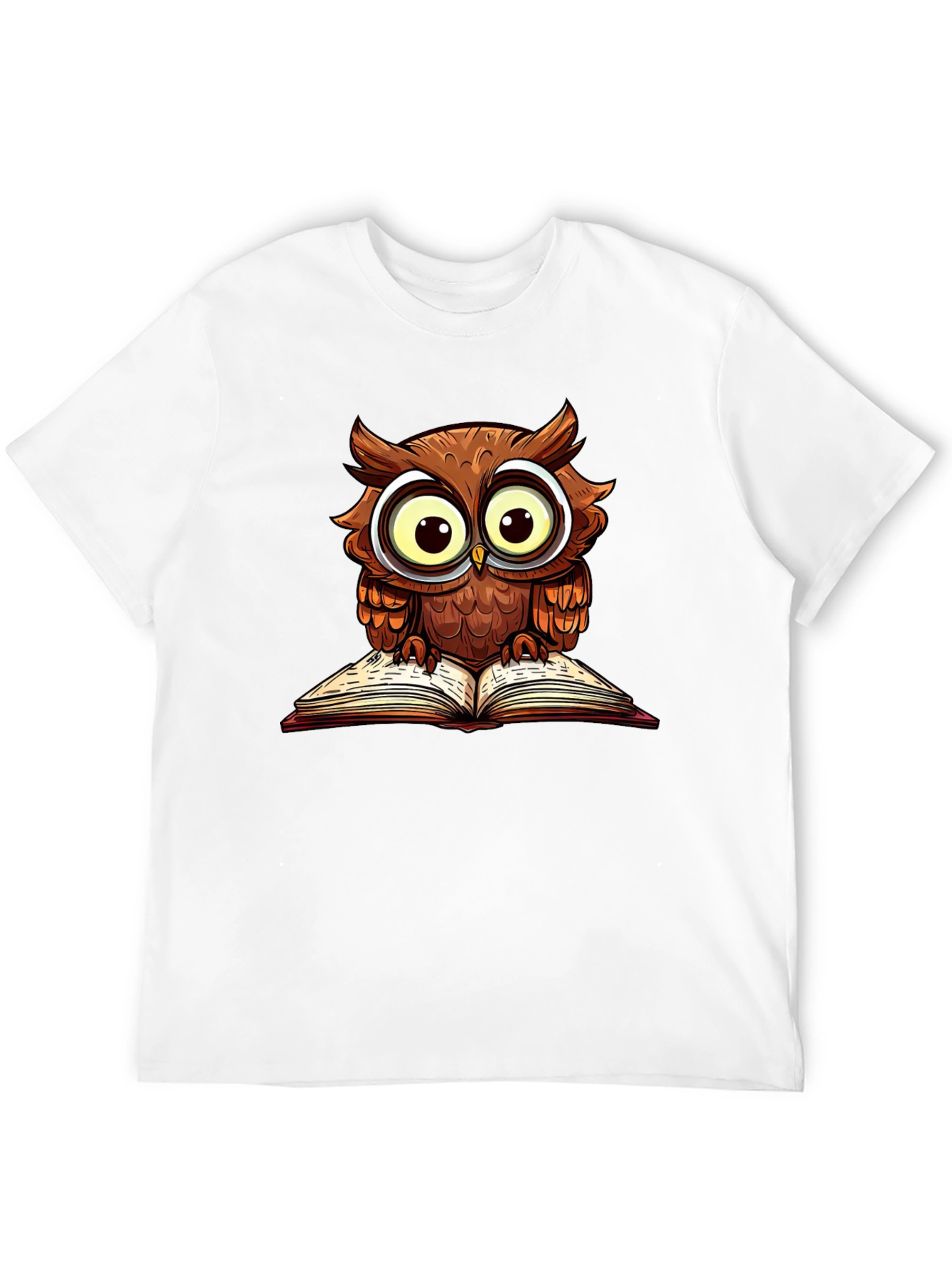 Black Owl Reading Book Graphic T-Shirt view 12