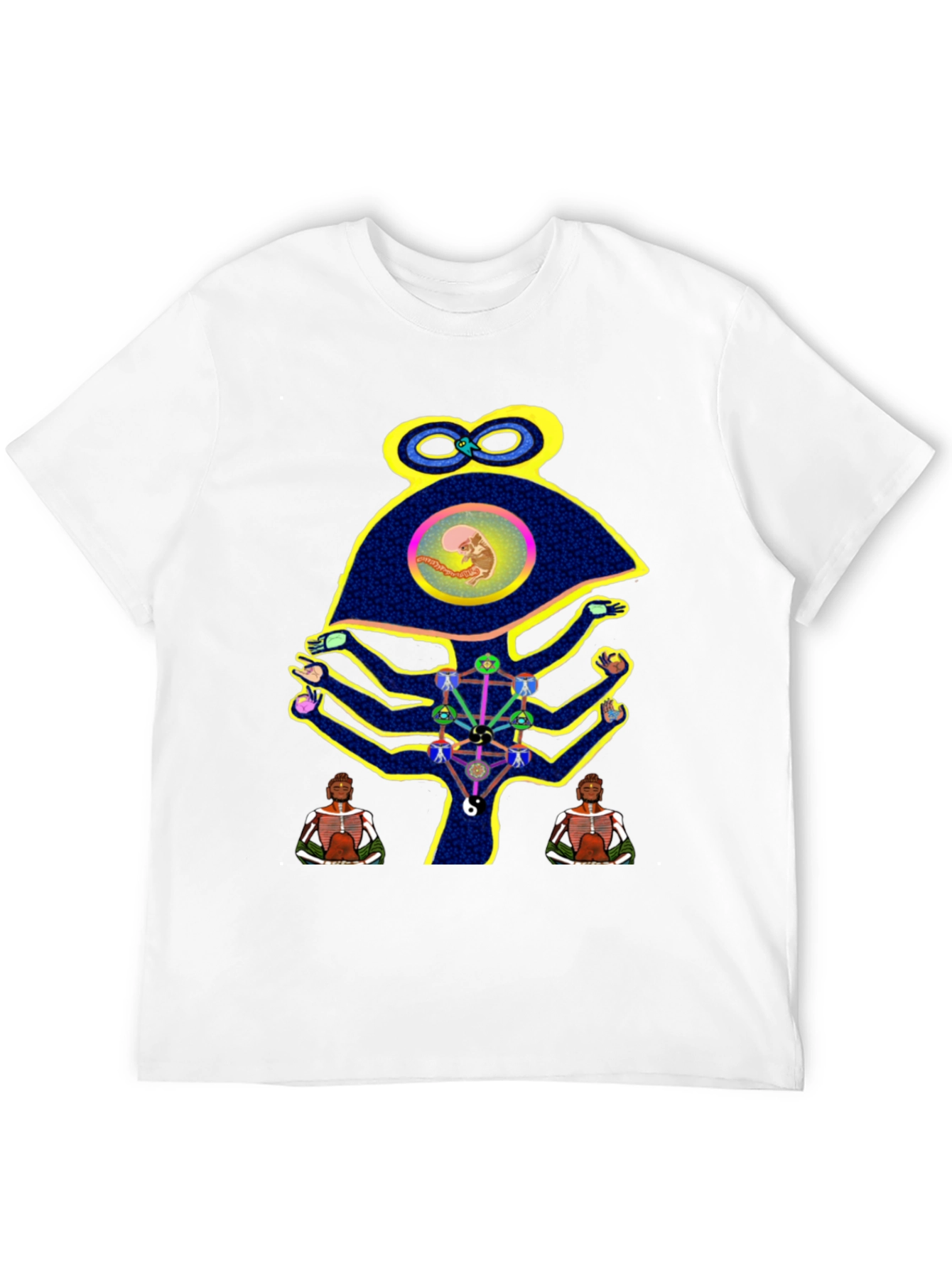 Black Unique Graphic Print Men's Black T-Shirt view 12