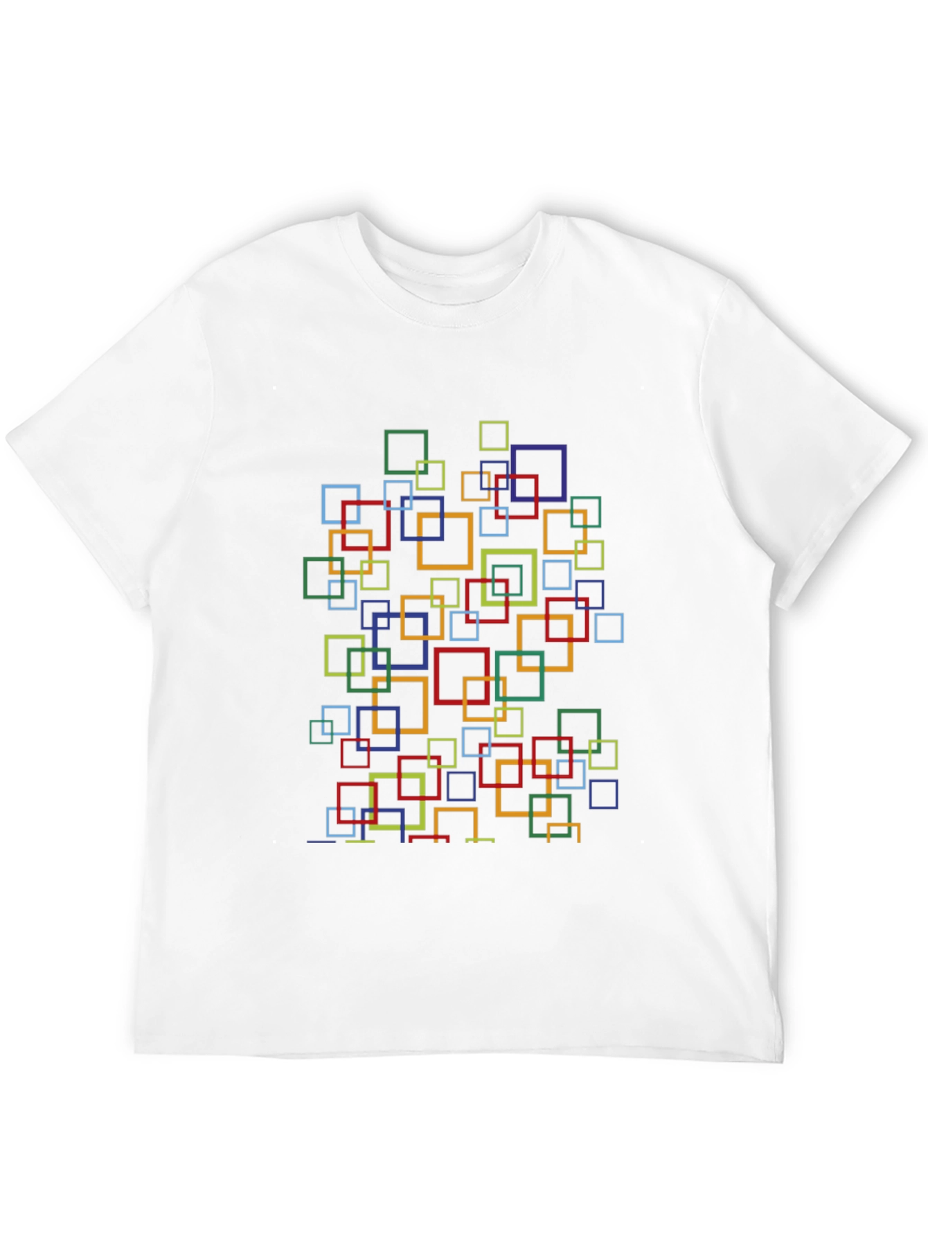 Black Abstract Square Pattern T-Shirt - Stylish Casual Wear view 12