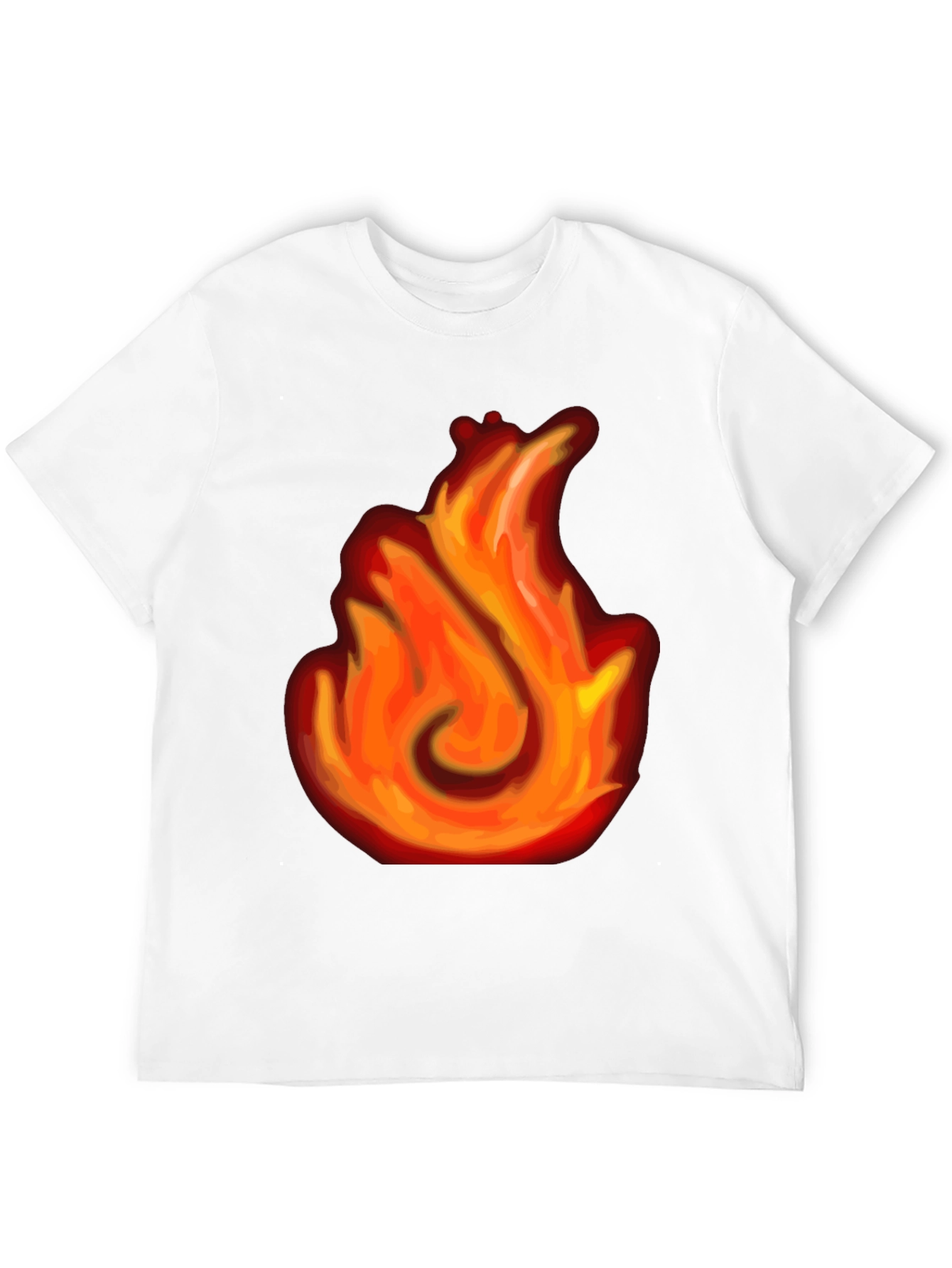 Black Fiery Flame Graphic Black T-Shirt view 12