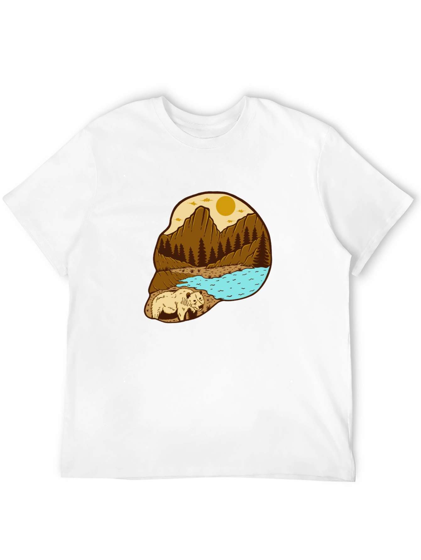 Black Bear Mountain Scene Graphic Tee view 12