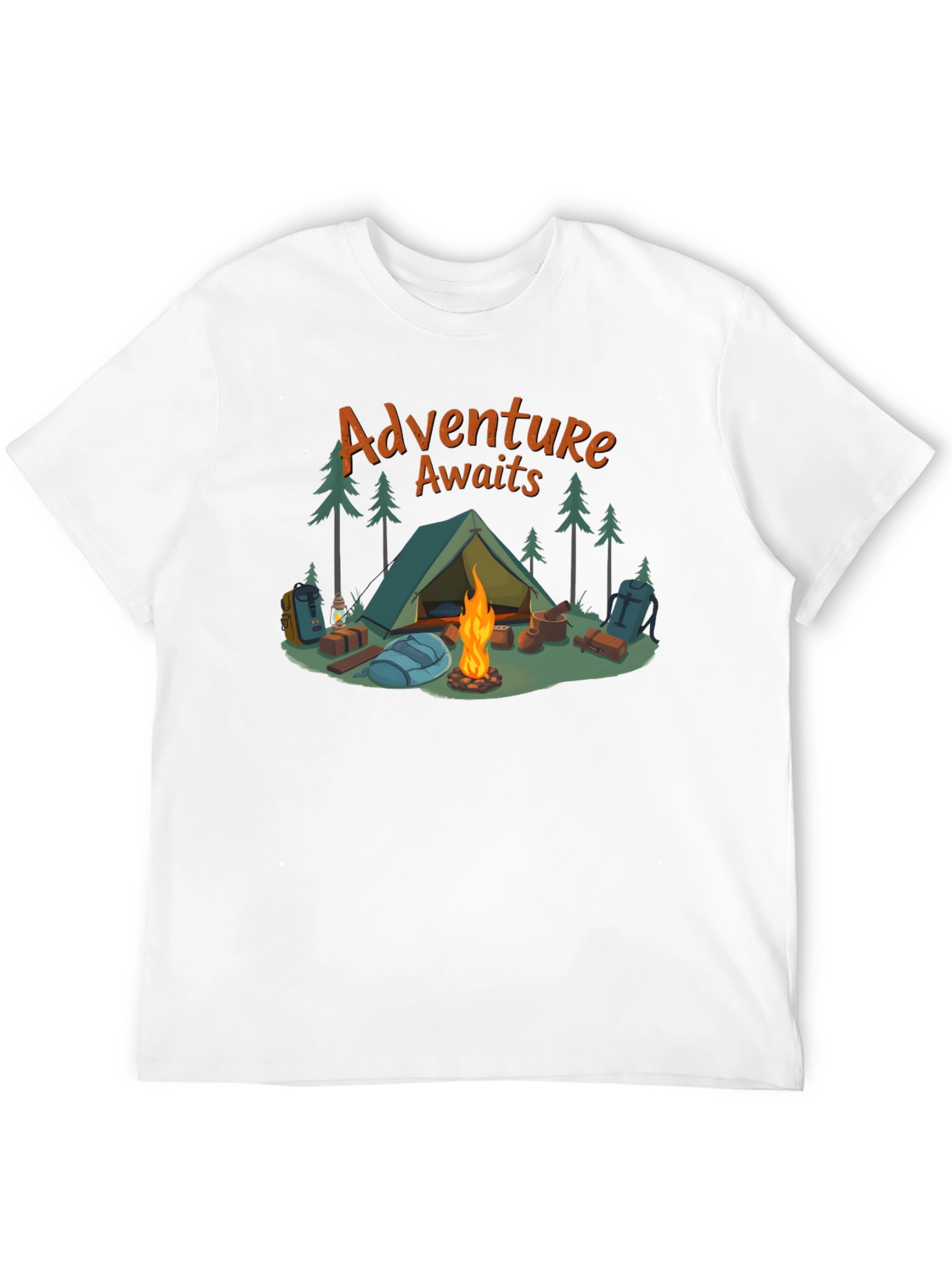 Black Adventure Awaits Graphic Tee - Camping Design view 12