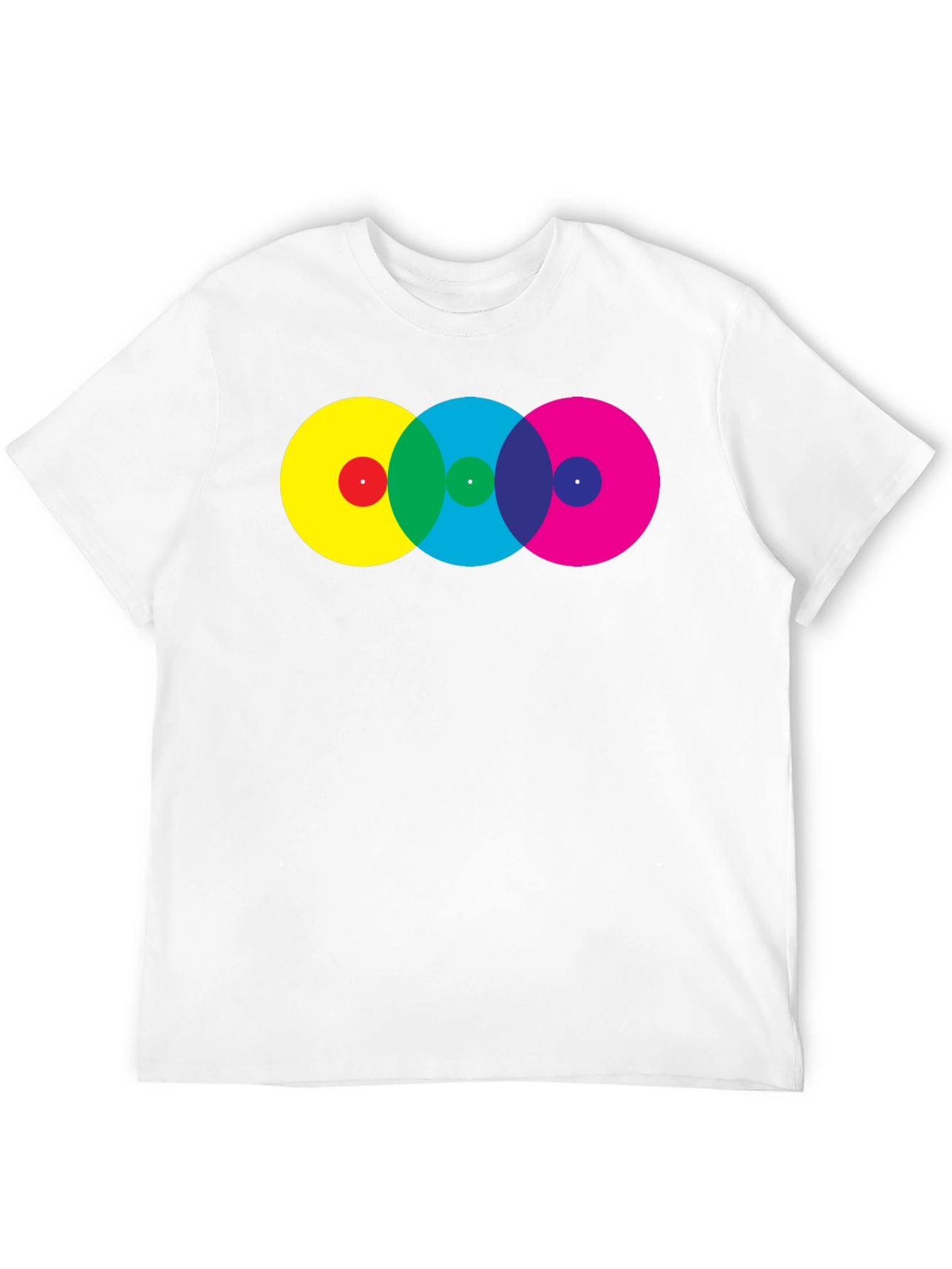 Black Retro Circles T-Shirt - Vivid Colors, Modern Fit view 12