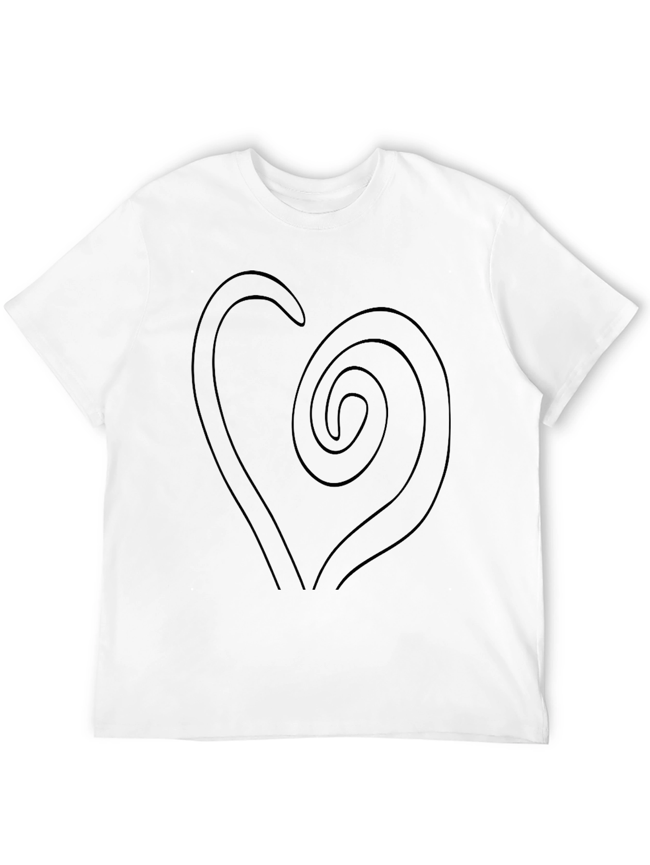Black Spiral Heart Graphic Black T-Shirt view 12