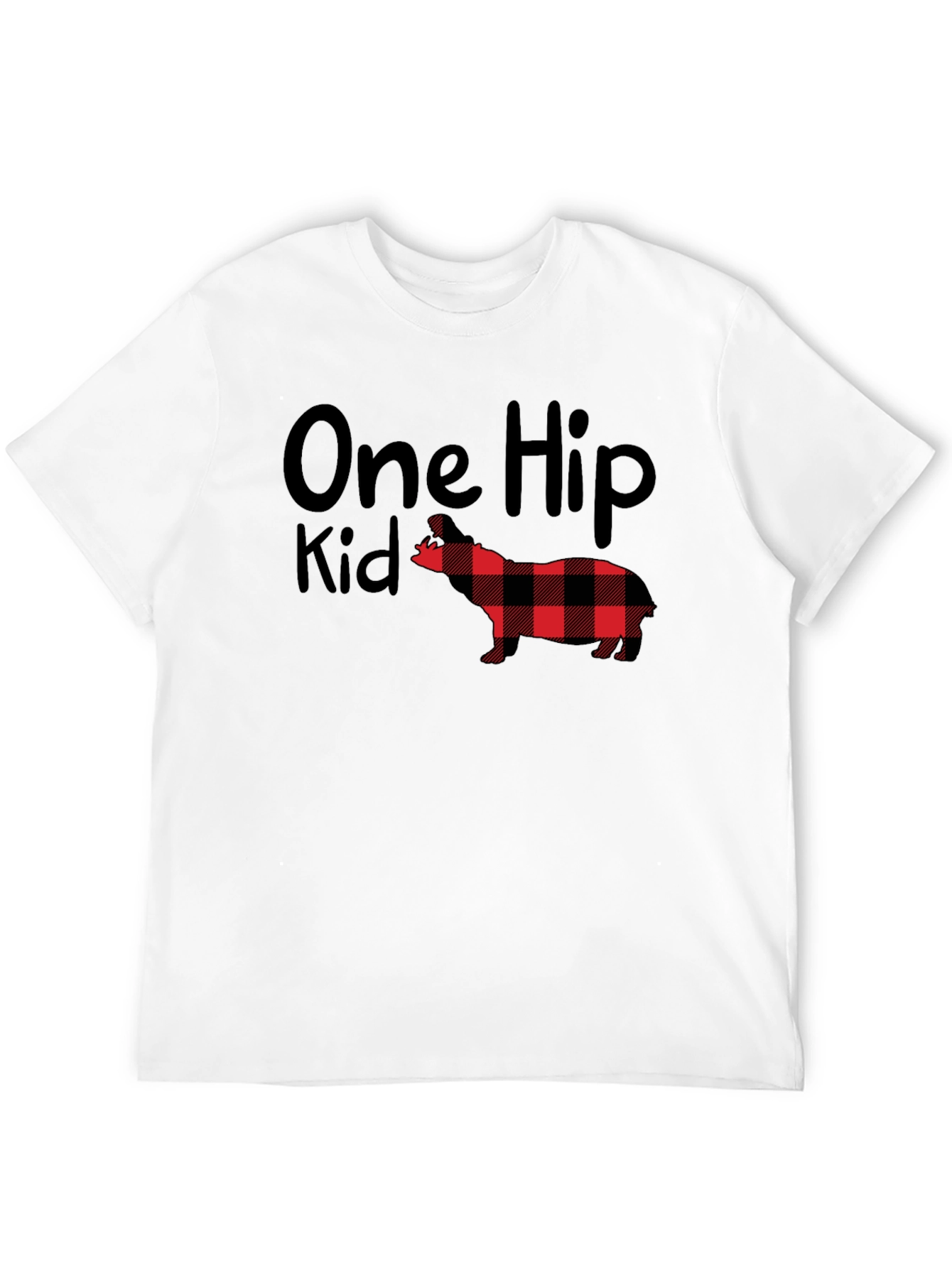 Black One Hip Kid Buffalo Plaid Dog T-Shirt view 12