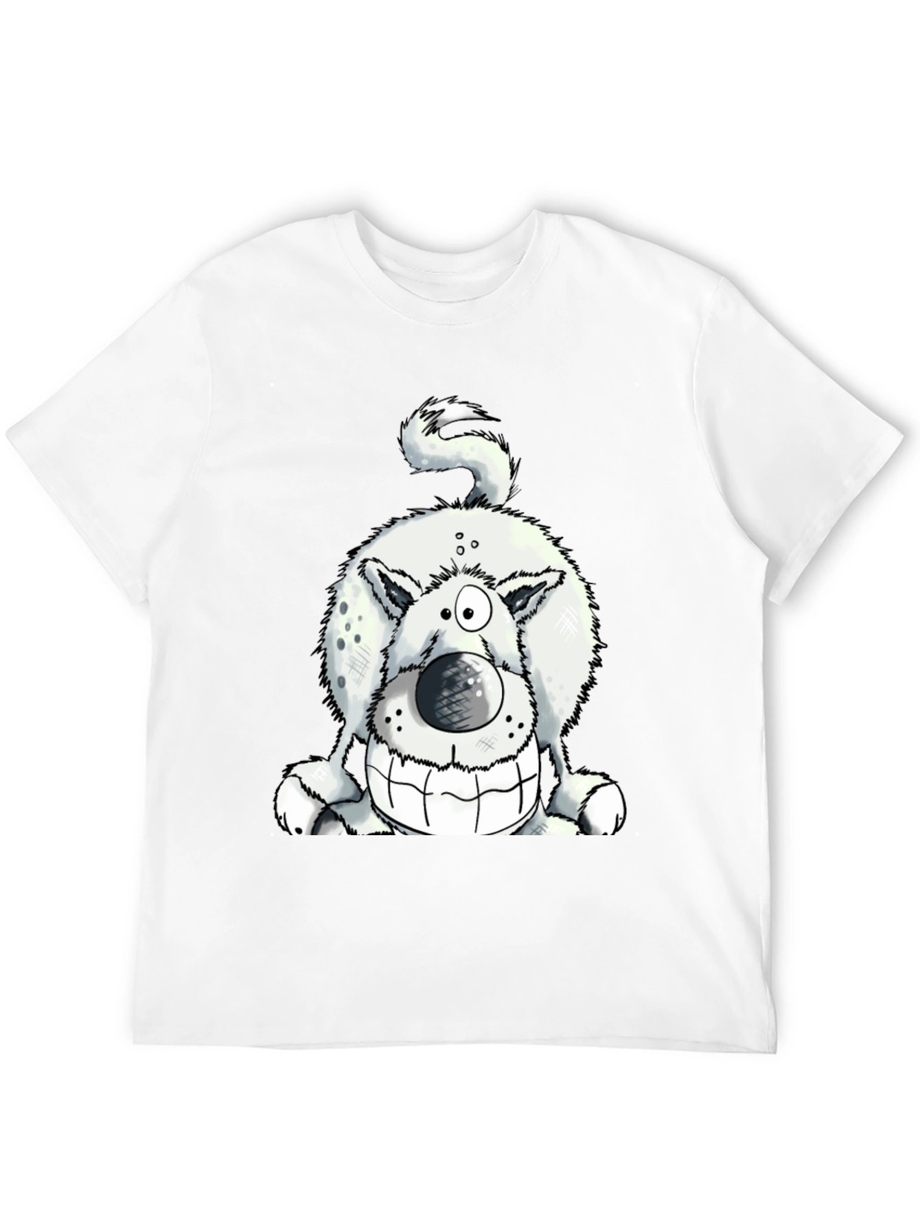 Black Funny Dog Graphic Tee - Black Cotton T-Shirt view 12