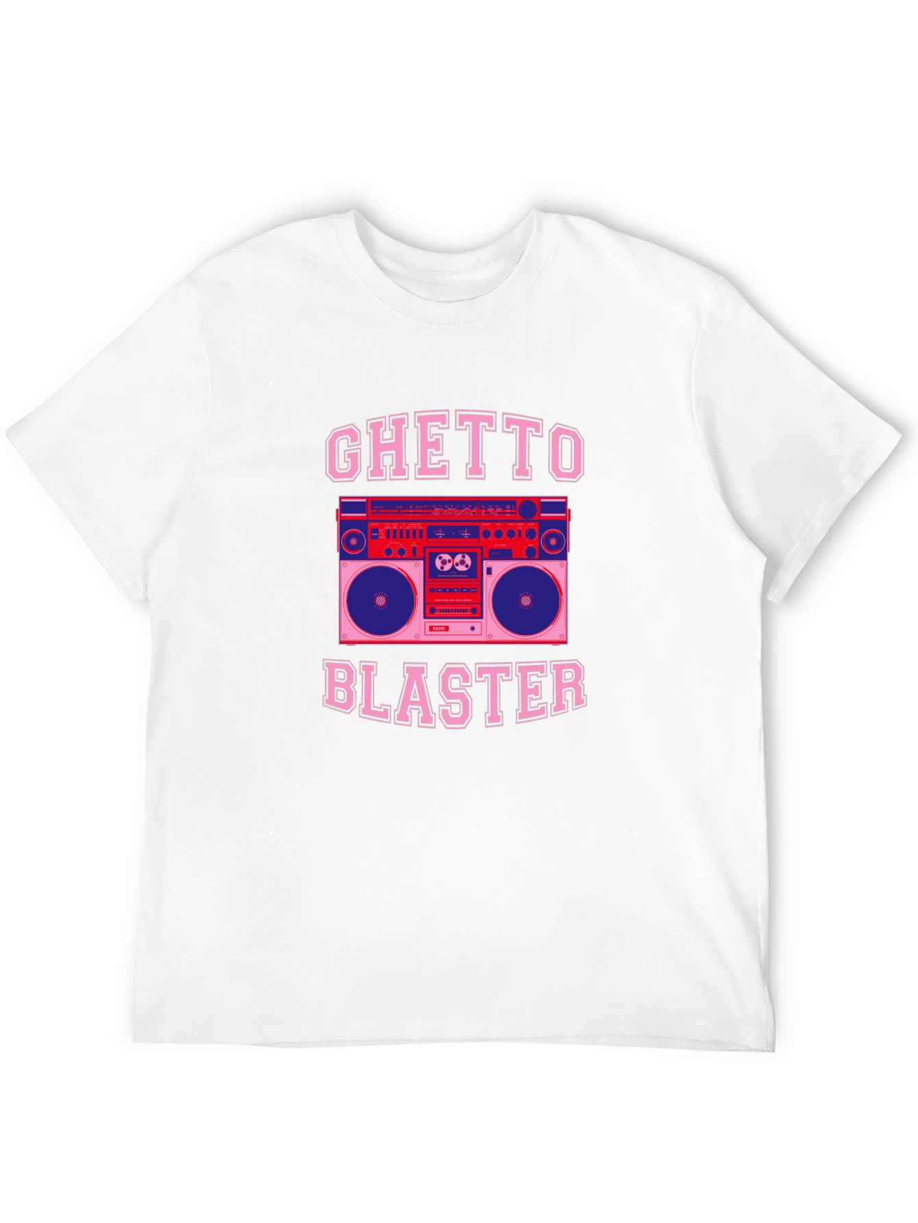 Black Ghetto Blaster Retro Boombox Graphic T-Shirt view 12