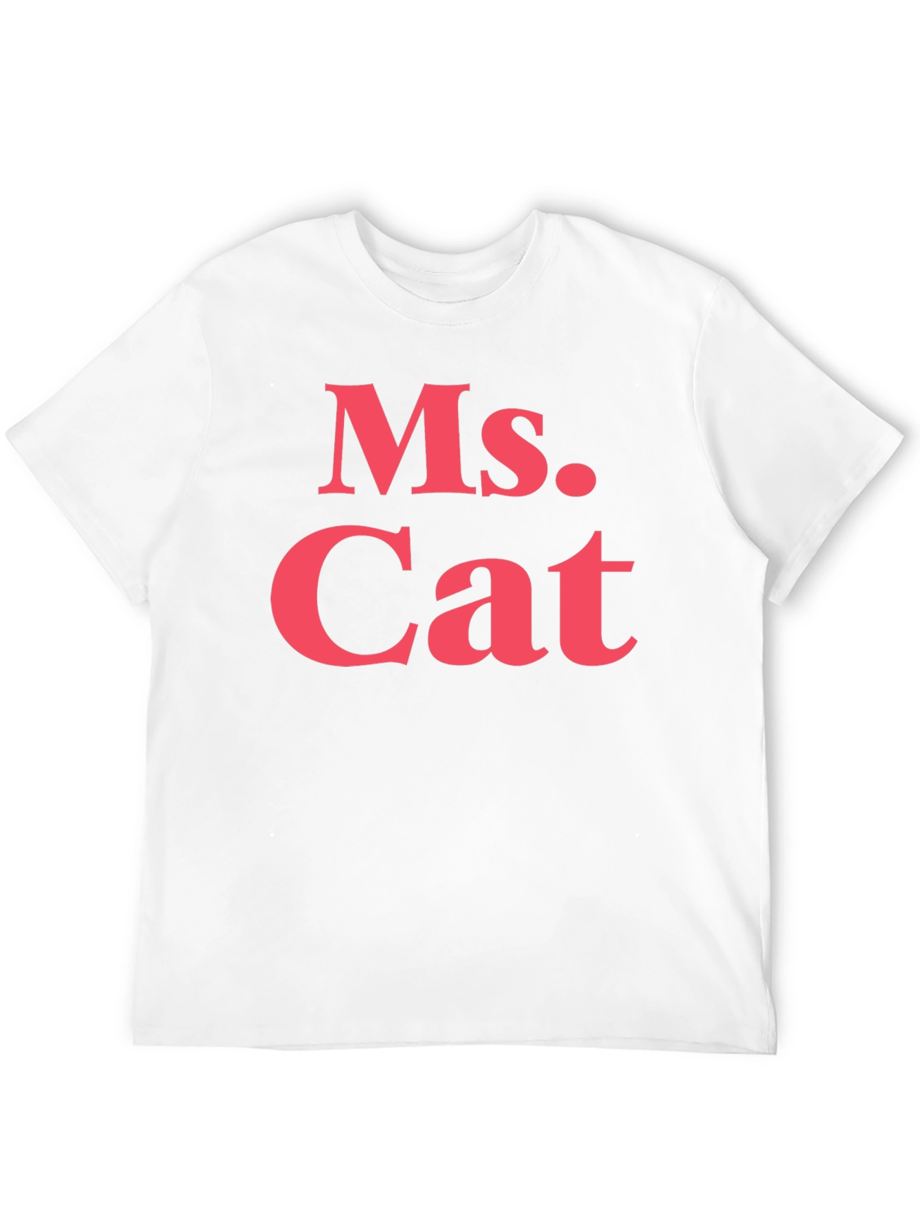 Black Ms. Cat T-Shirt - Bold Pink Text on Black view 12