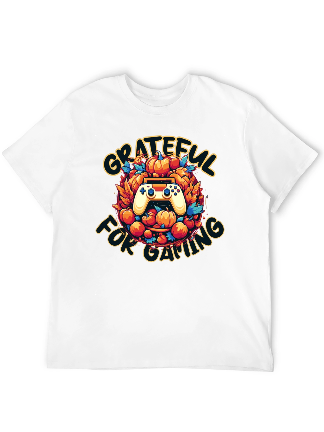 Black Grateful for Gaming T-Shirt - Gamer Thanksgiving Tee view 12