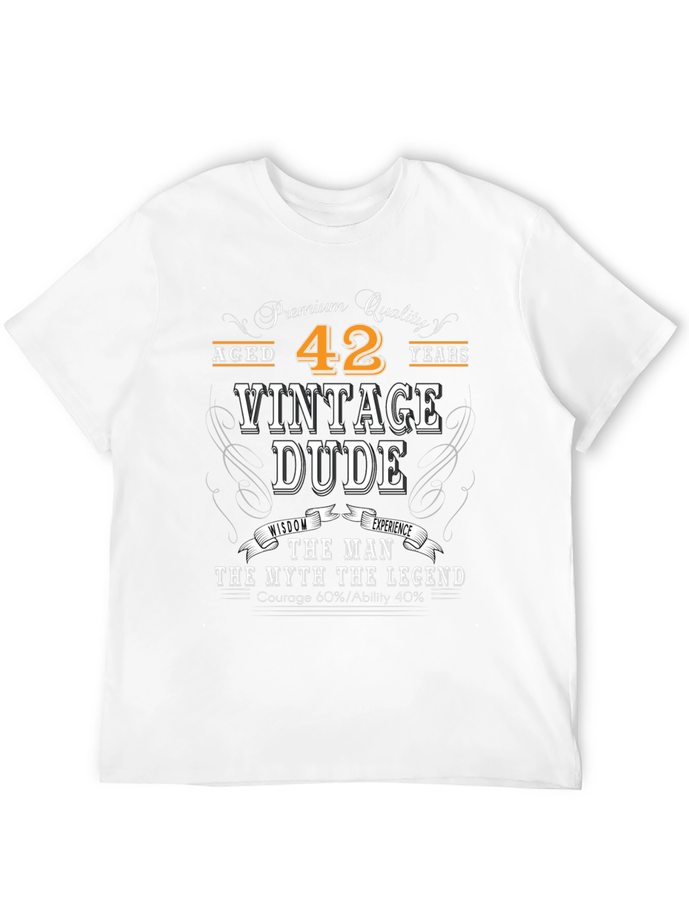 Black Vintage Dude 42 Years Old T-Shirt view 12