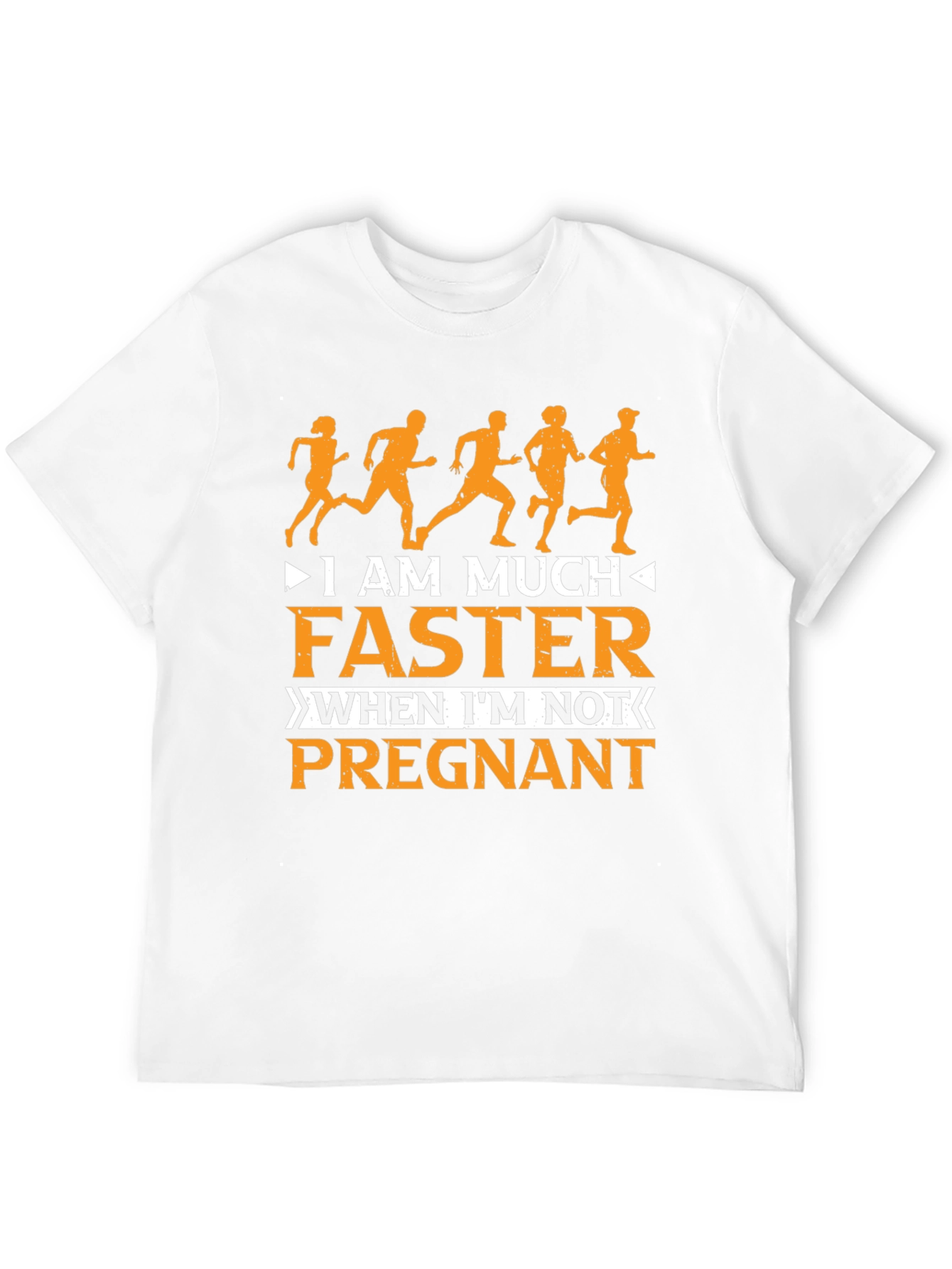 Black Funny Running T-Shirt: I Am Much Faster When I'm Not Pregnant view 12