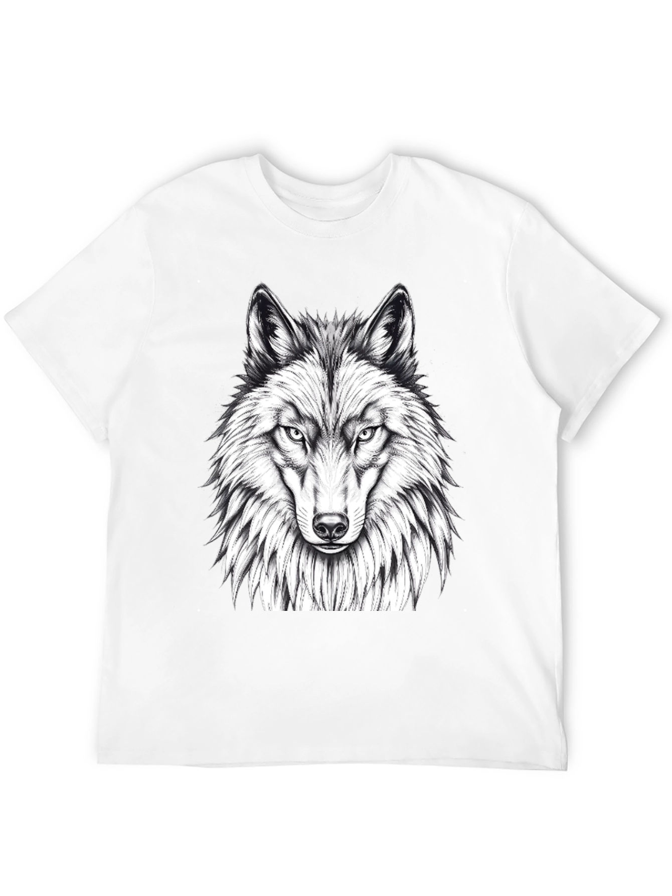 Black Wolf Graphic Tee - Black Crew Neck T-Shirt view 12