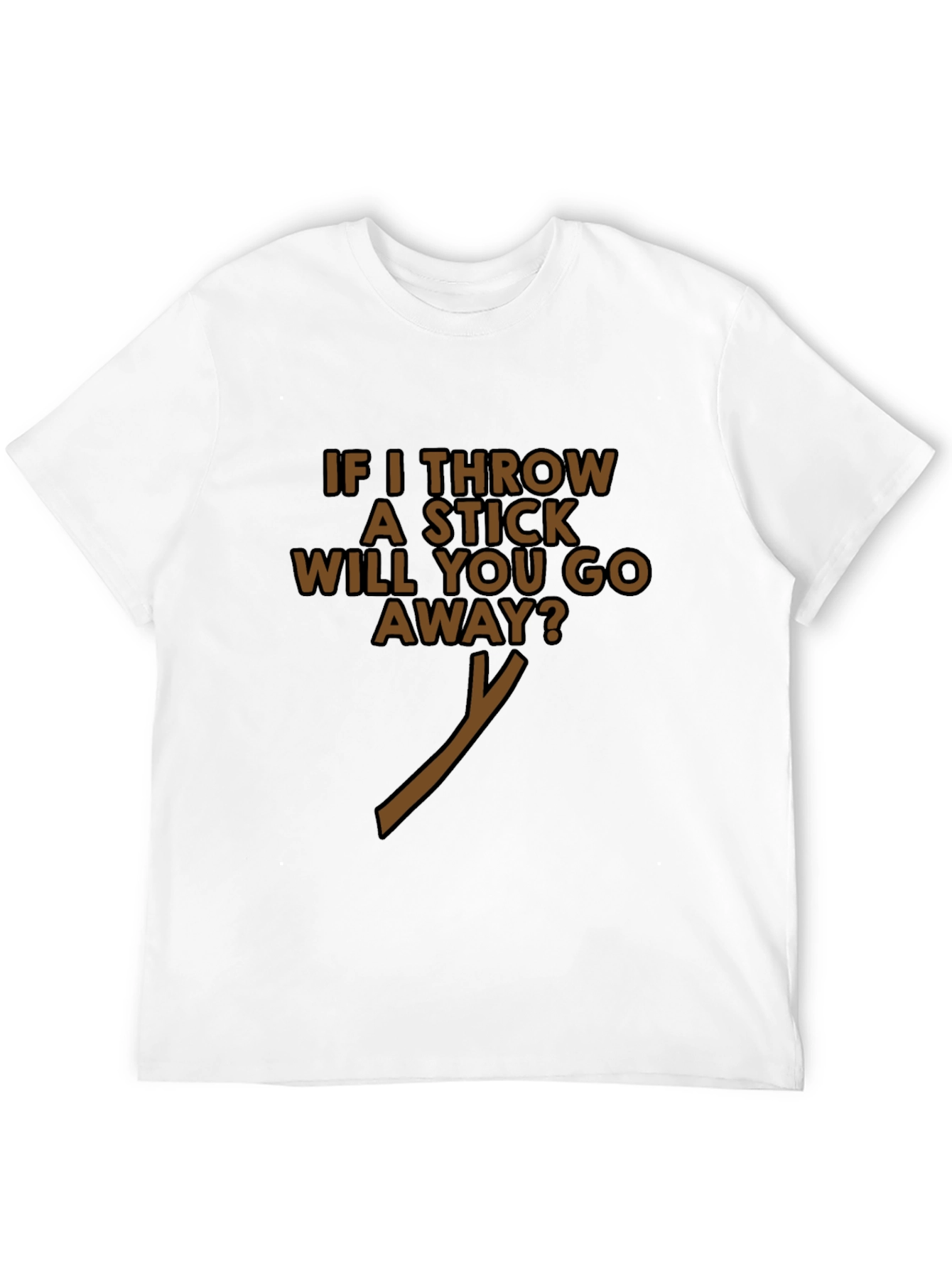 Black Funny 'If I Throw A Stick' Black T-Shirt view 12