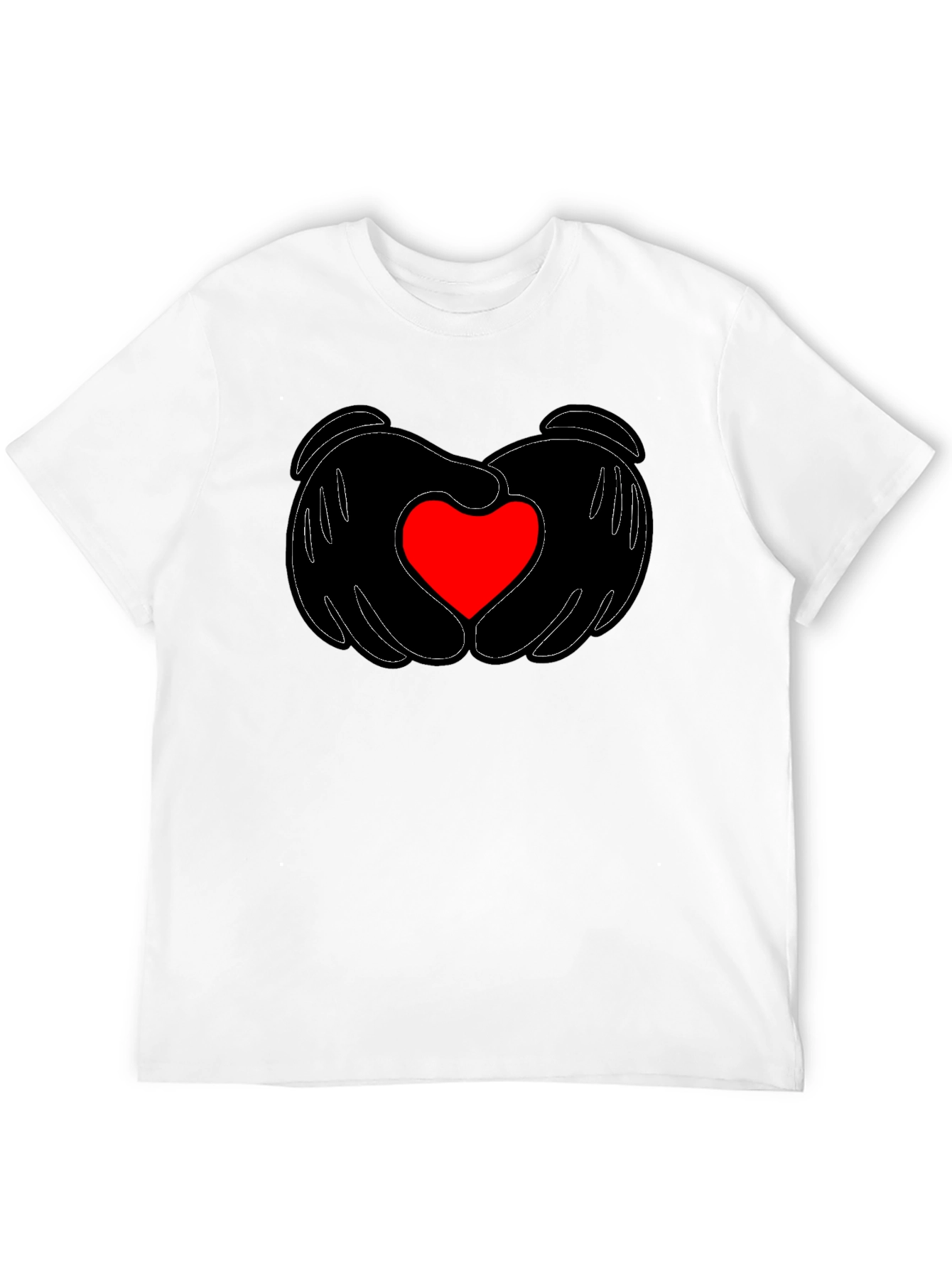 Black Heart Hands Graphic Tee - Stylish Black T-Shirt view 12