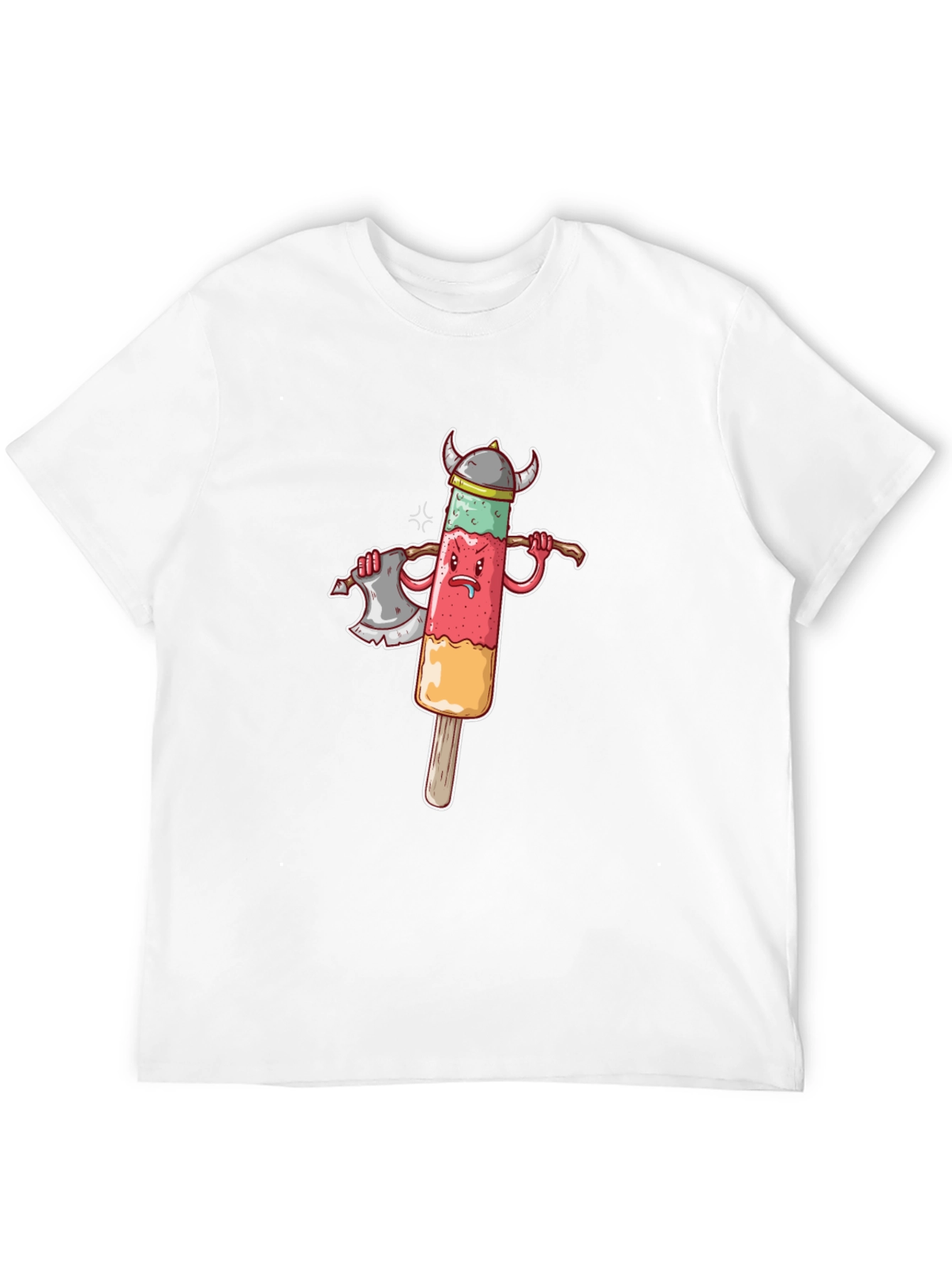 Black Viking Ice Pop Graphic Tee - Funny Novelty Shirt view 12