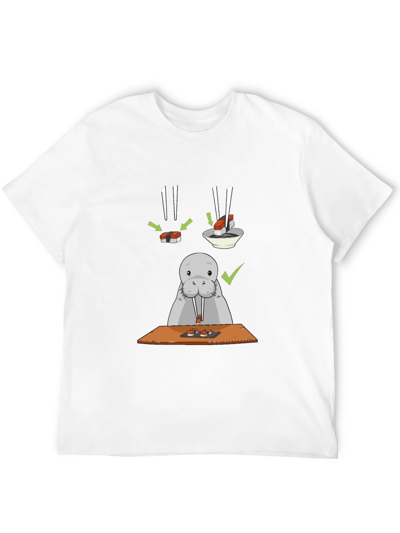 Black Sushi Lover T-Shirt - Funny Walrus Tee view 12