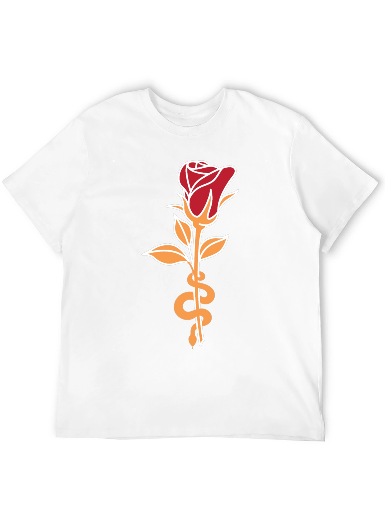 Black Rose & Snake Graphic Tee - Stylish Unisex T-Shirt view 12