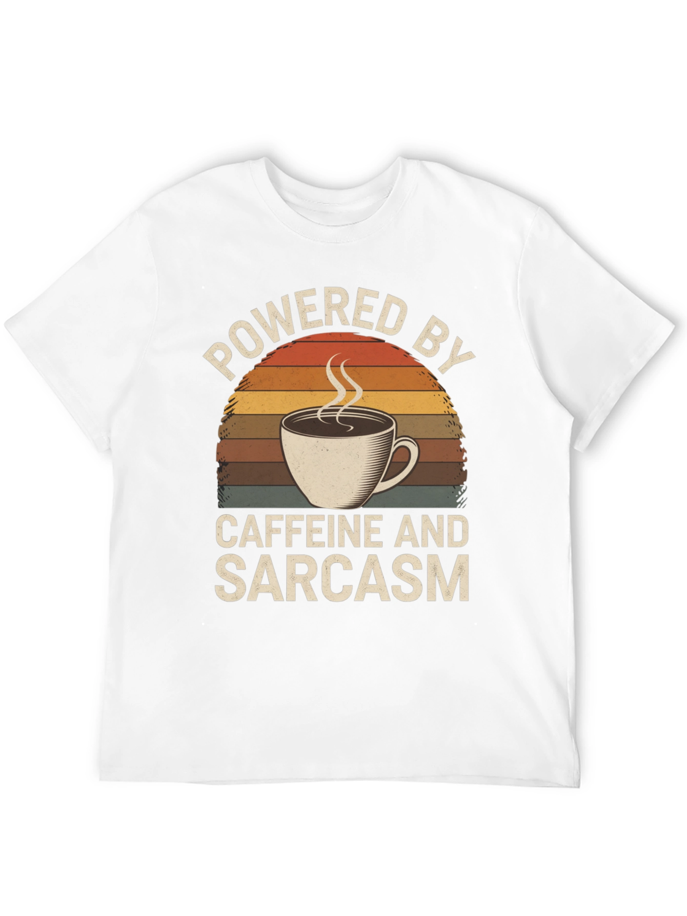 Black Powered by Caffeine and Sarcasm T-Shirt view 12