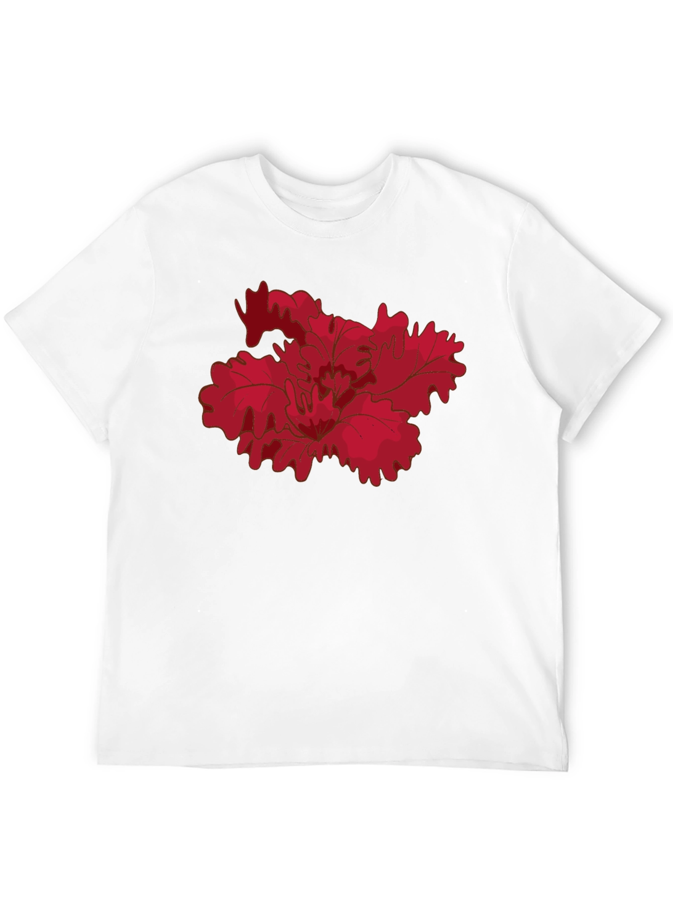 Black Red Floral Graphic Black T-Shirt view 12