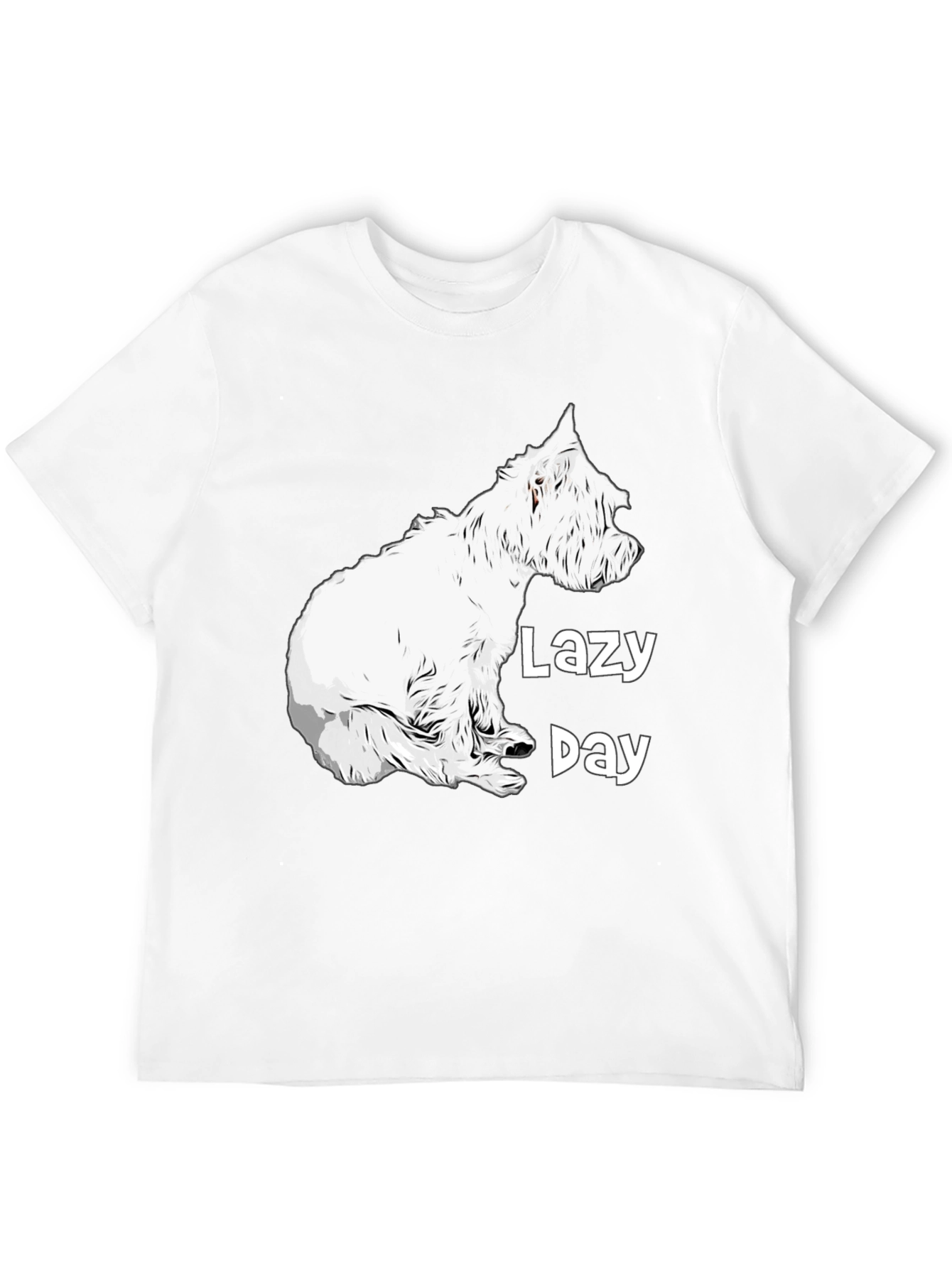 Black Lazy Day Dog Graphic Tee - Comfy Black T-Shirt view 12