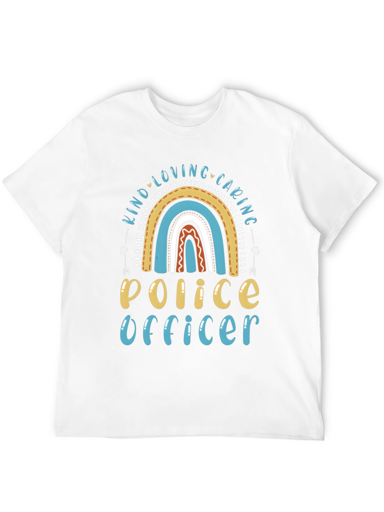 Black Kind Loving Caring Police Officer Graphic Tee view 12