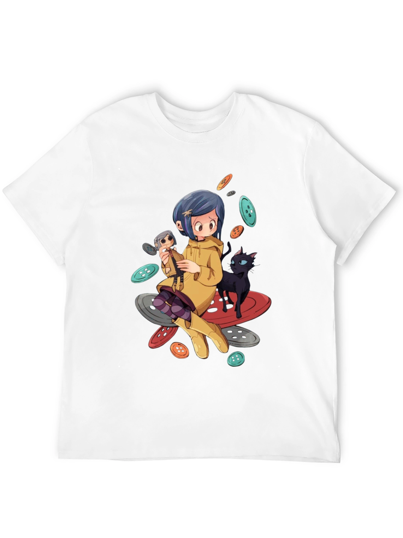 Black Cartoon Style Anime T-Shirt view 12