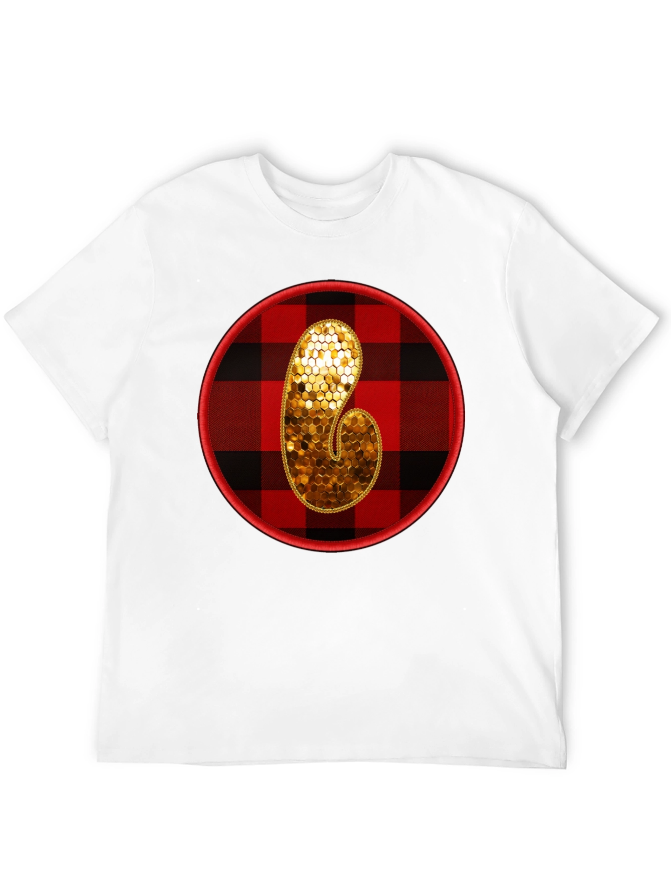 Black Plaid Initial T-Shirt view 12