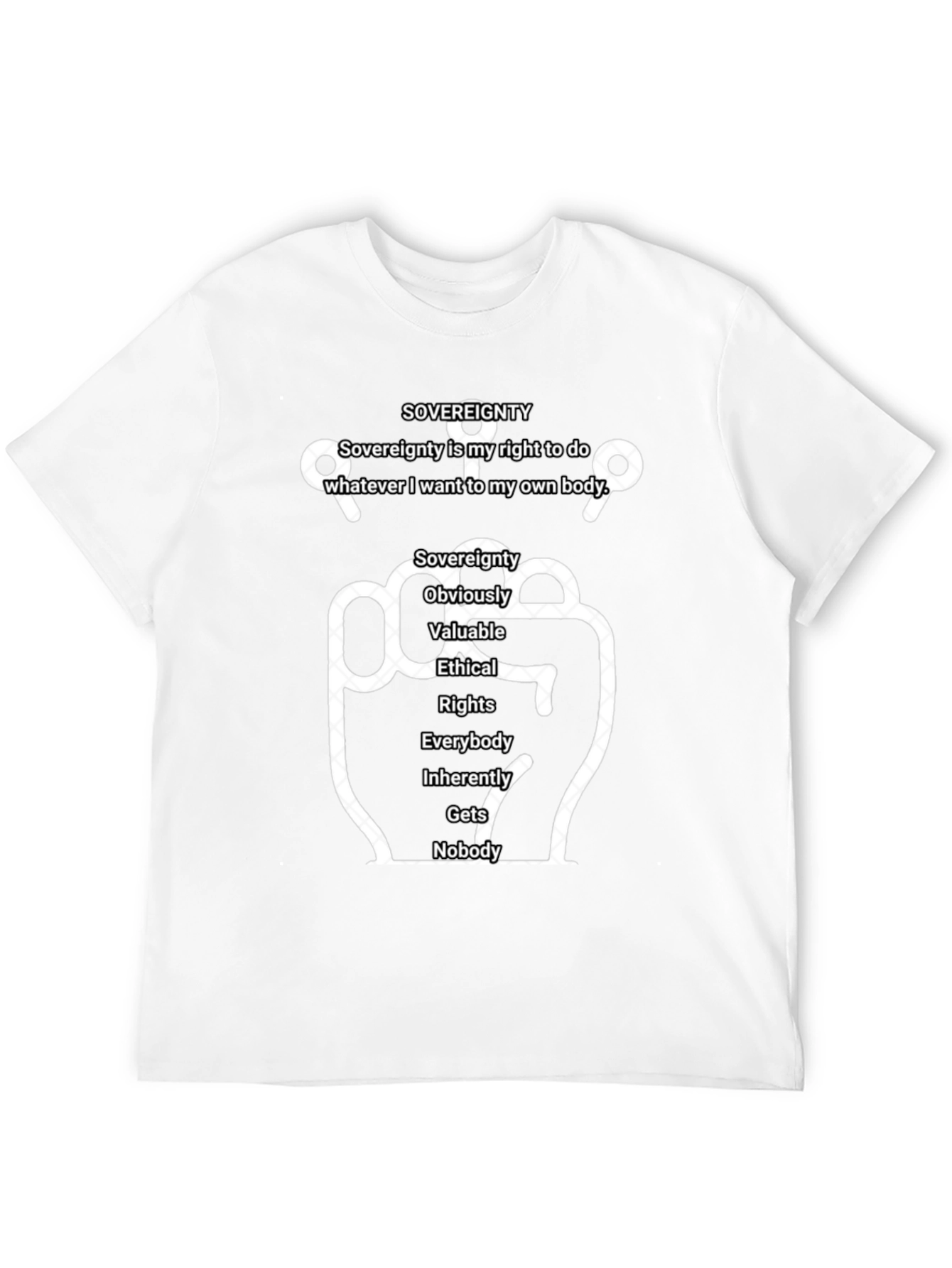 Black Sovereignty Fist Graphic T-Shirt view 12