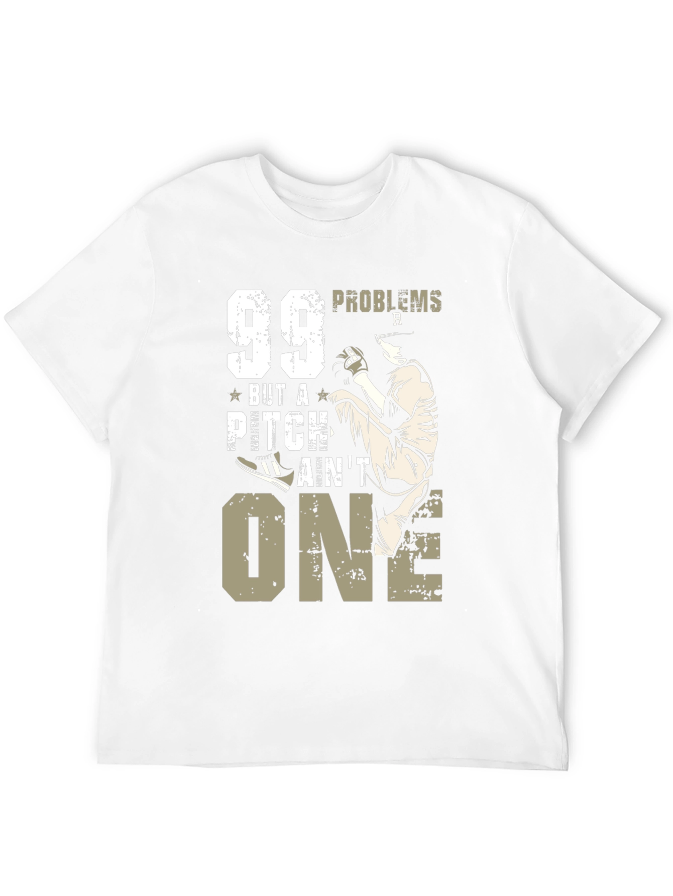 Black 99 Problems But A Pitch Ain't One Baseball T-Shirt view 12