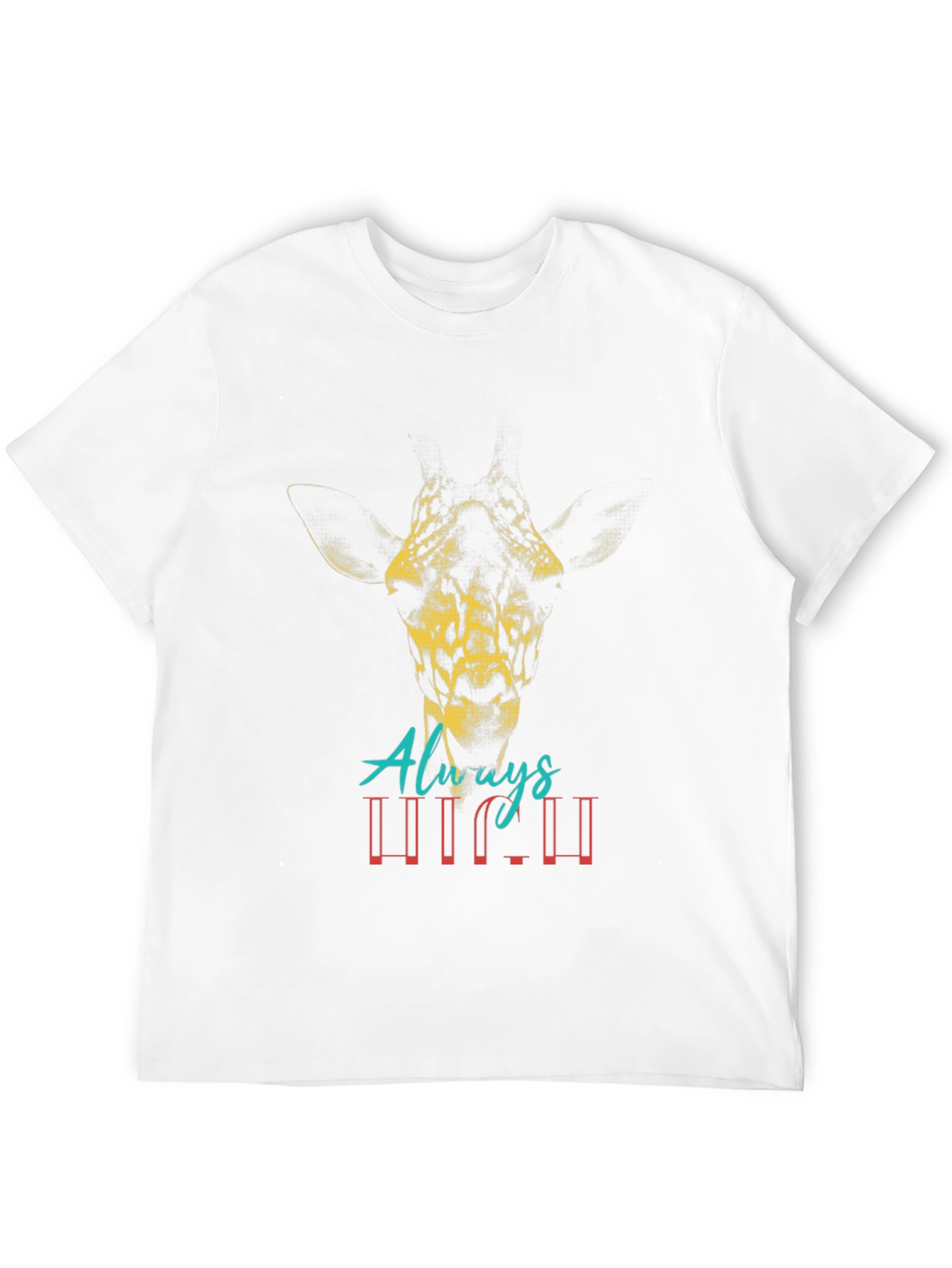 Black Giraffe Graphic Tee - Always High Men's Black T-Shirt view 12