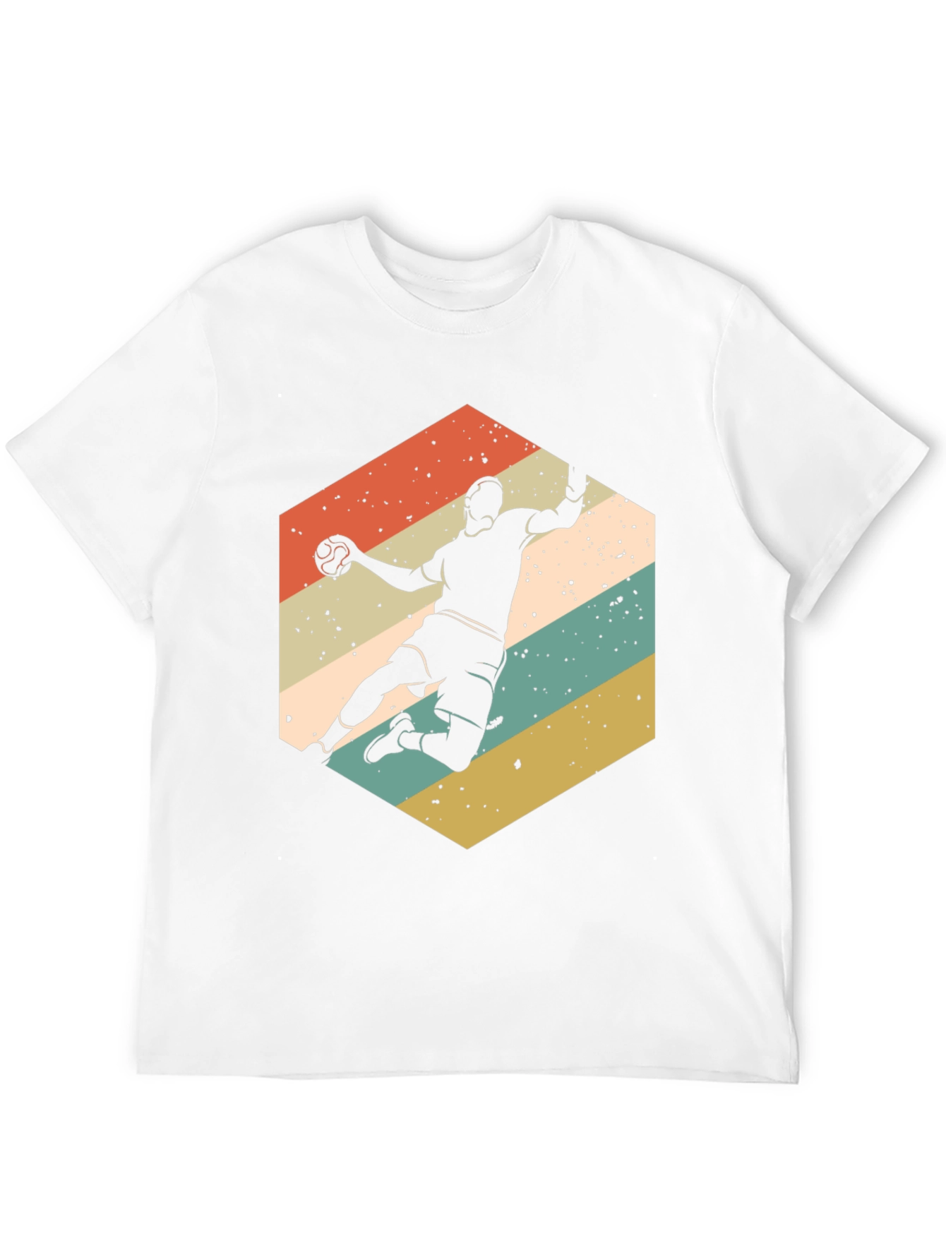 Black Vintage Handball Player T-Shirt view 12