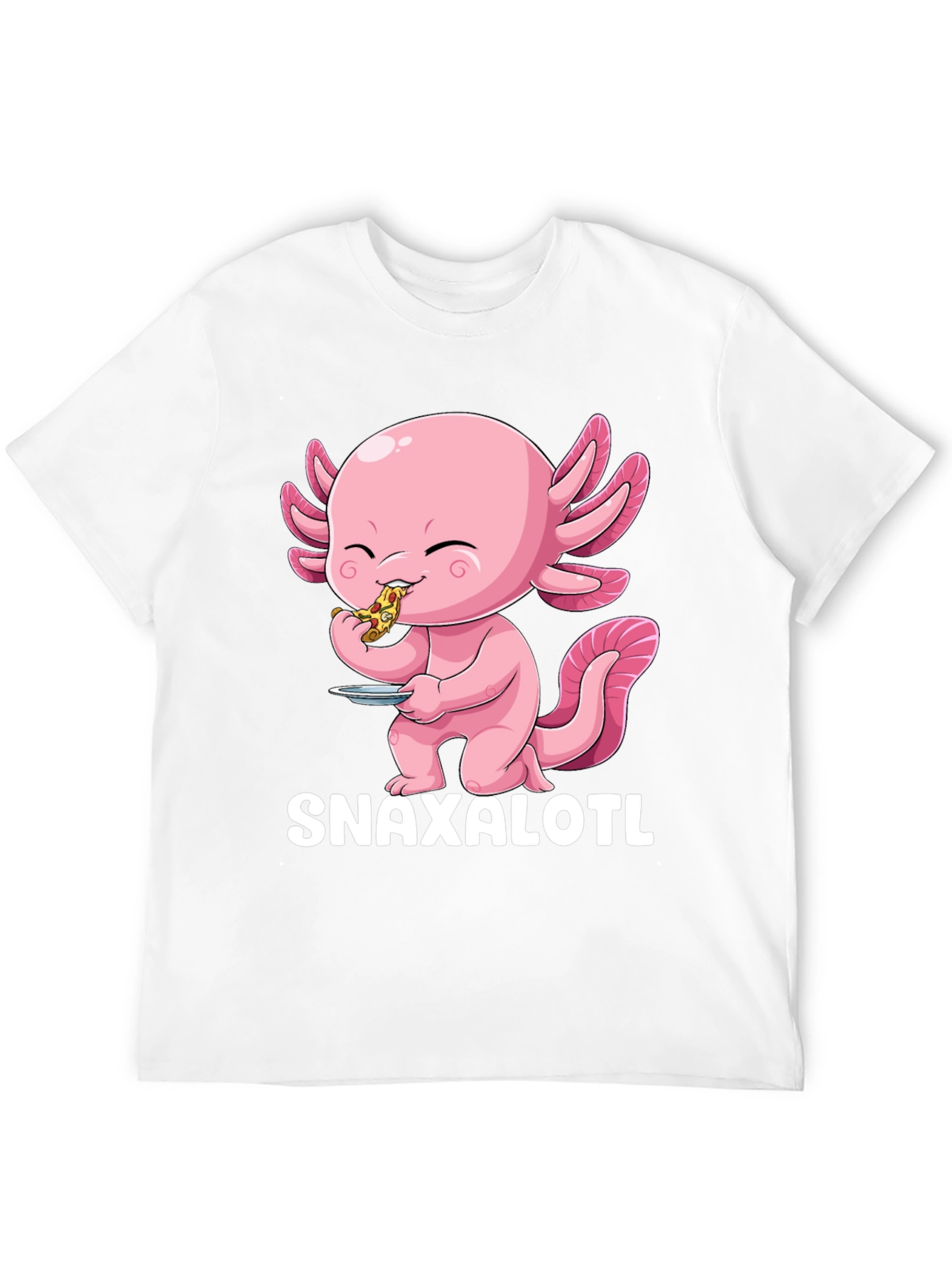 Black Snaxalotl T-Shirt - Cute Axolotl Pizza Lover view 12