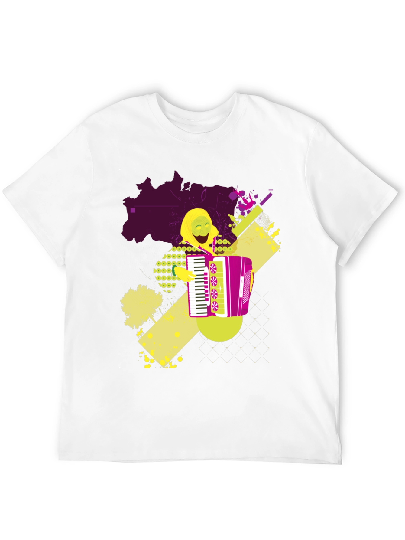 Black Accordion Player Graphic T-Shirt view 12