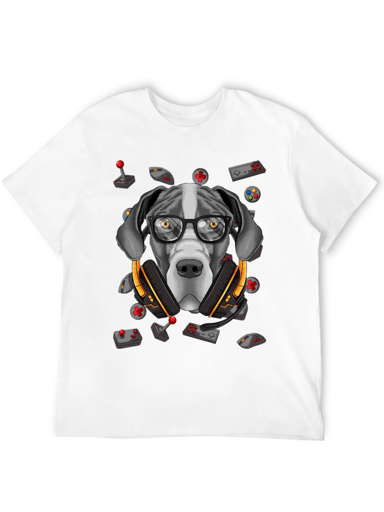 Black Gamer Dog T-Shirt - Funny Graphic Tee view 12