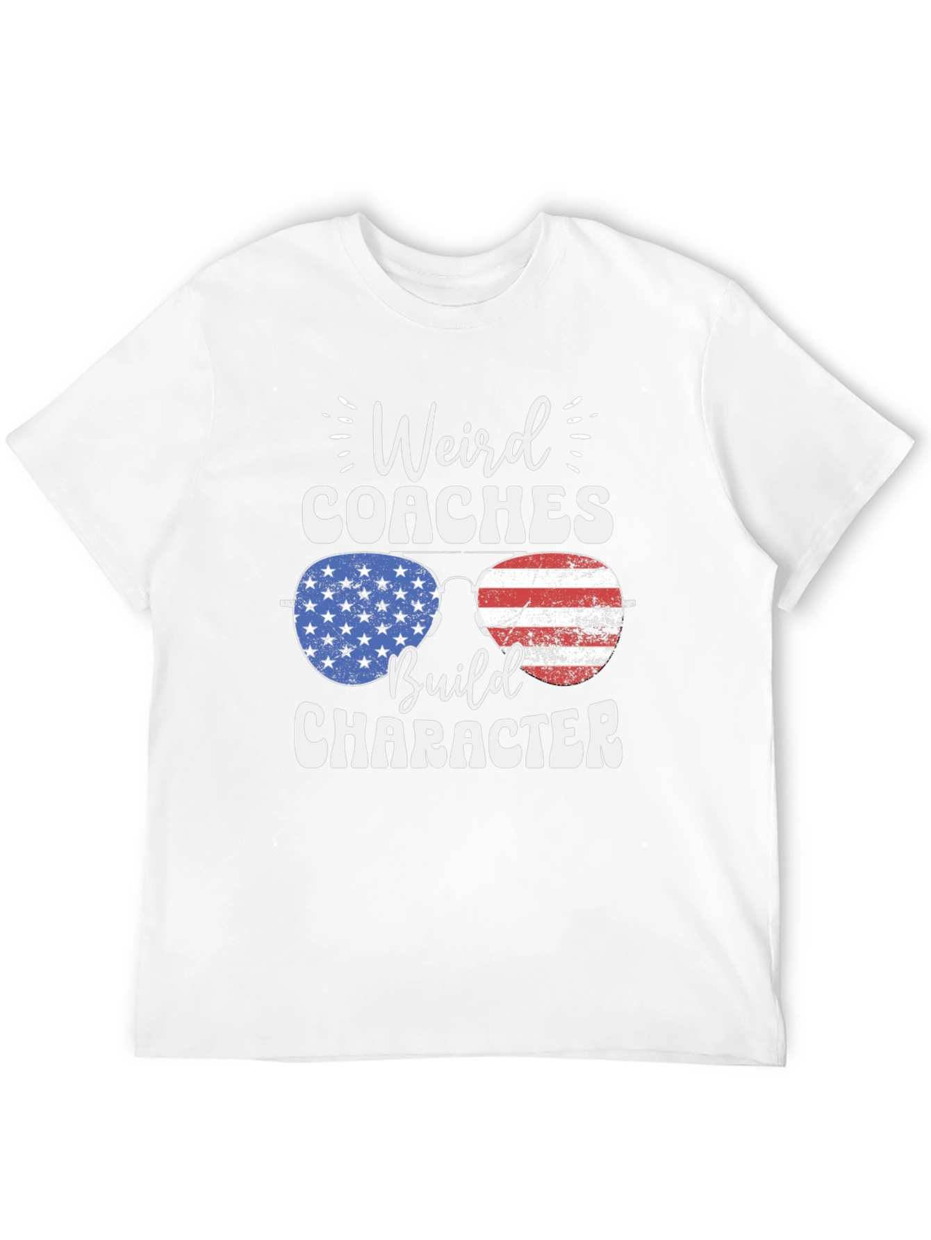 Black Weird Coaches Build Character USA Flag T-Shirt view 12