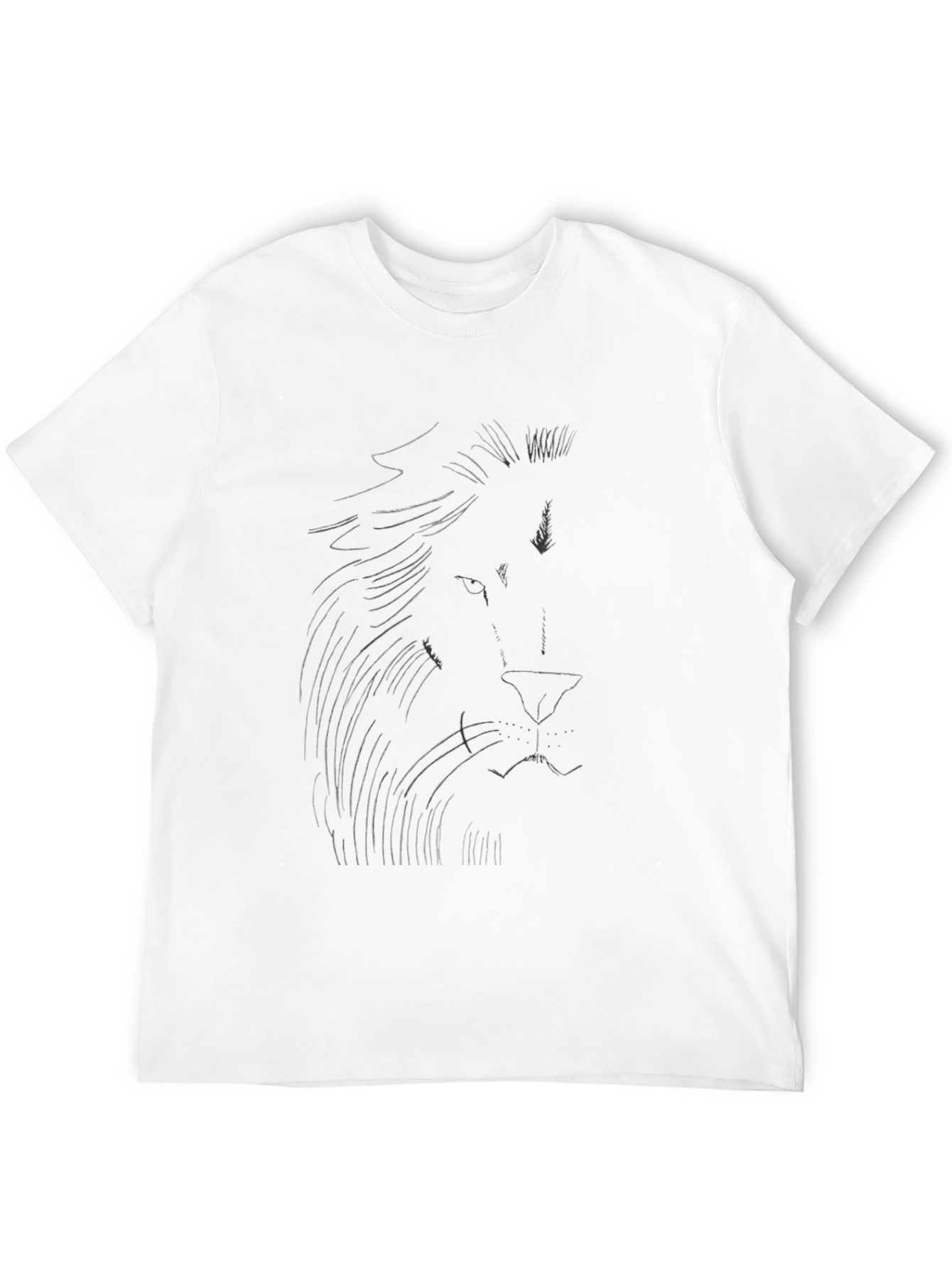 Black Lion Sketch Graphic Tee - Black Cotton T-Shirt view 12