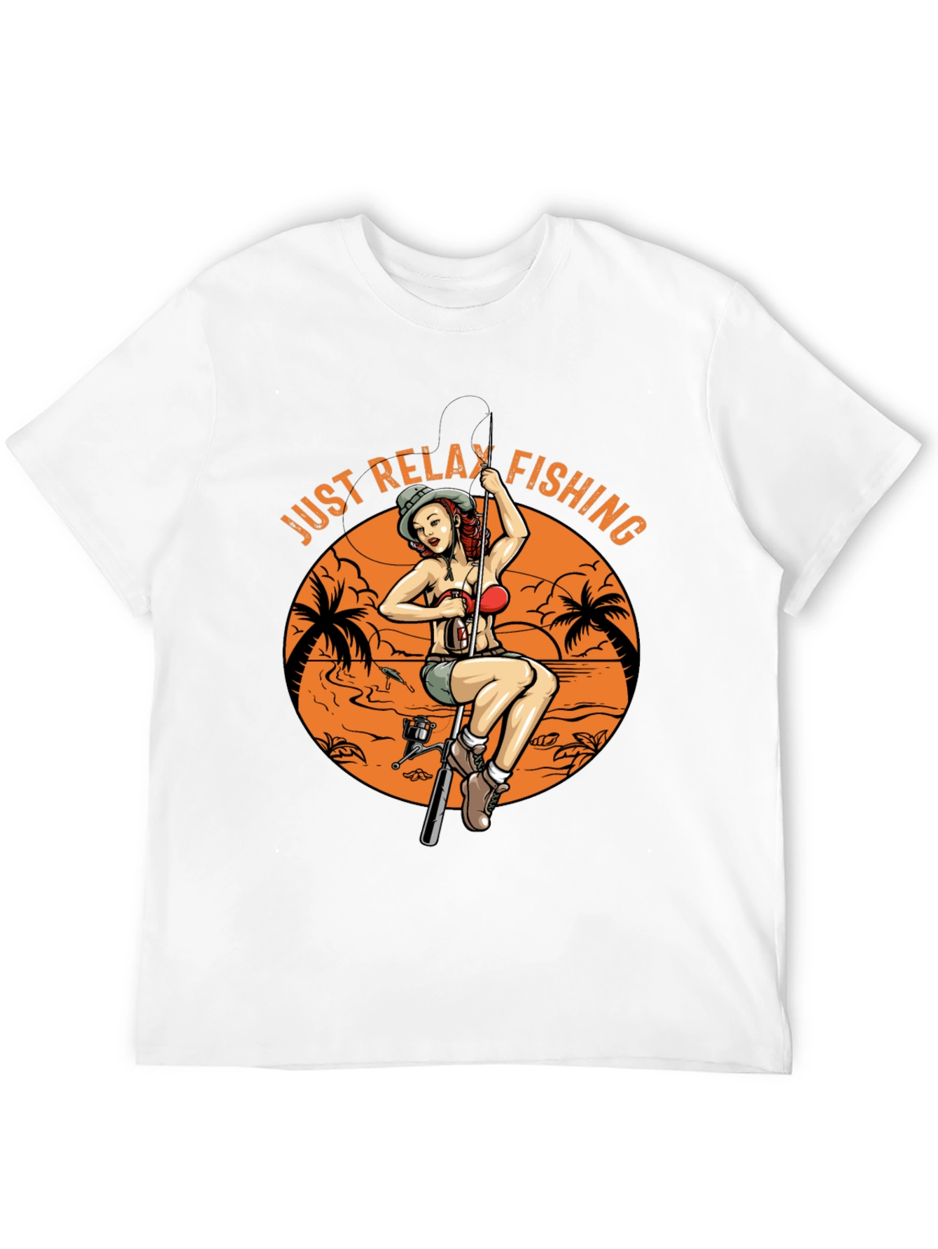 Black Just Relax Fishing Graphic Tee - Black view 12