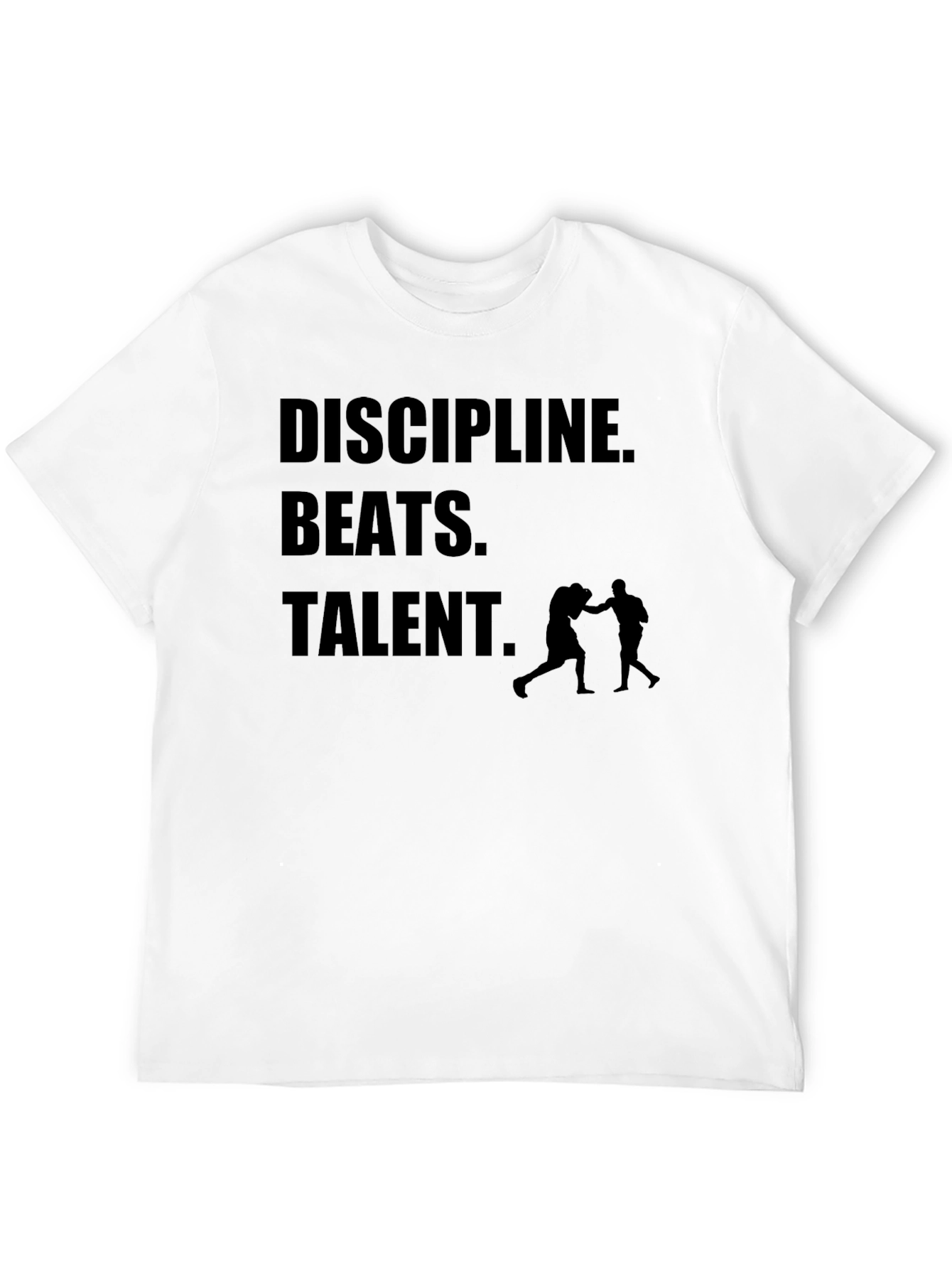 Black Discipline Beats Talent Men's Black Graphic T-Shirt view 12