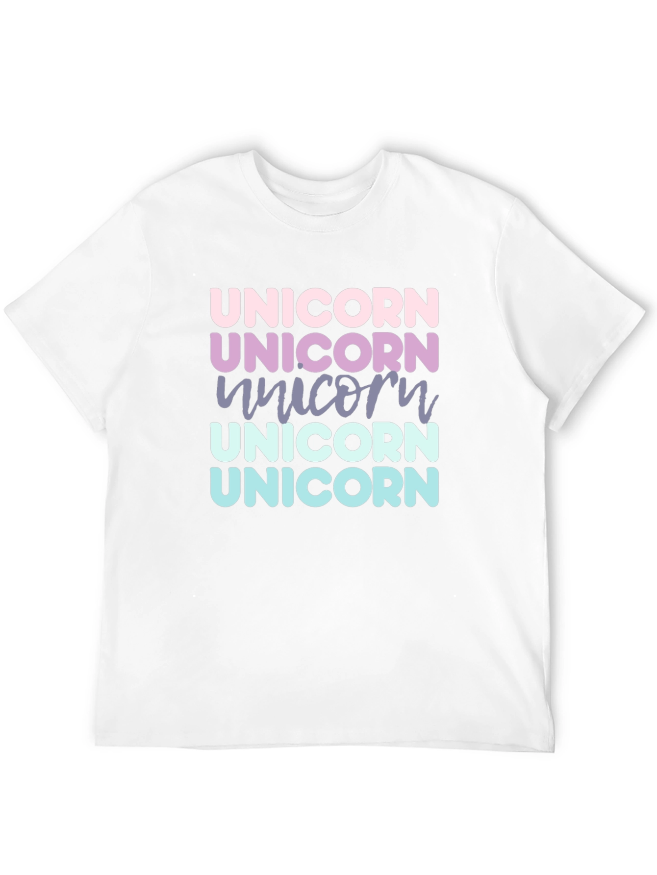 Black Unicorn Rainbow Text T-Shirt view 12