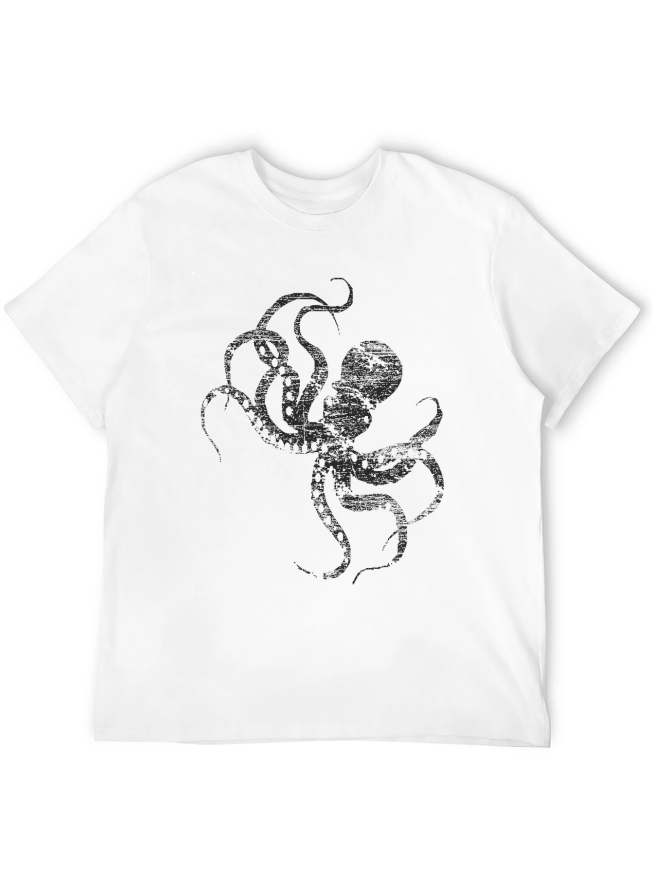 Black Men's Black Octopus Graphic T-Shirt view 12