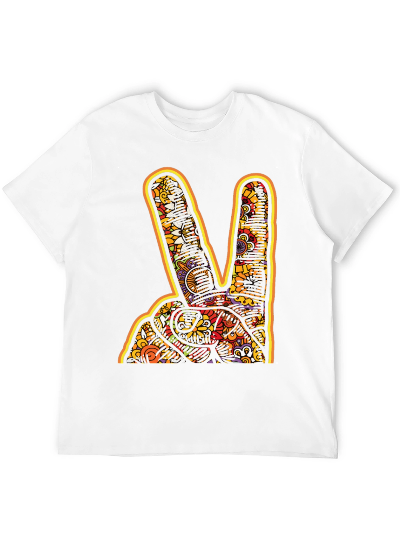 Black Peace Sign Graphic Tee - Groovy Retro Style view 12