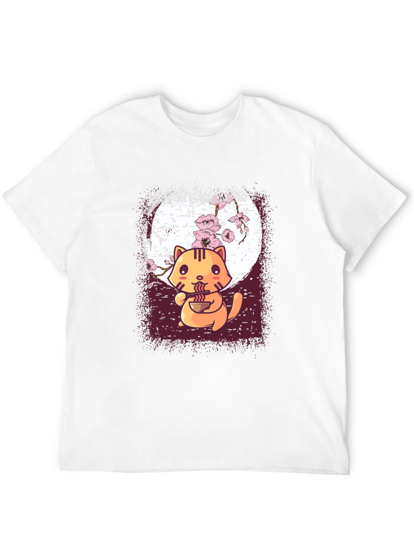 Black Ramen Cat Graphic Tee - Cute Anime Style view 12