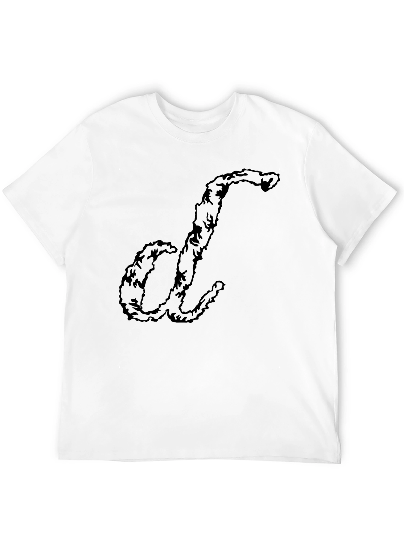 Black Unique Letter Tee - Soft Cotton Black T-Shirt view 12