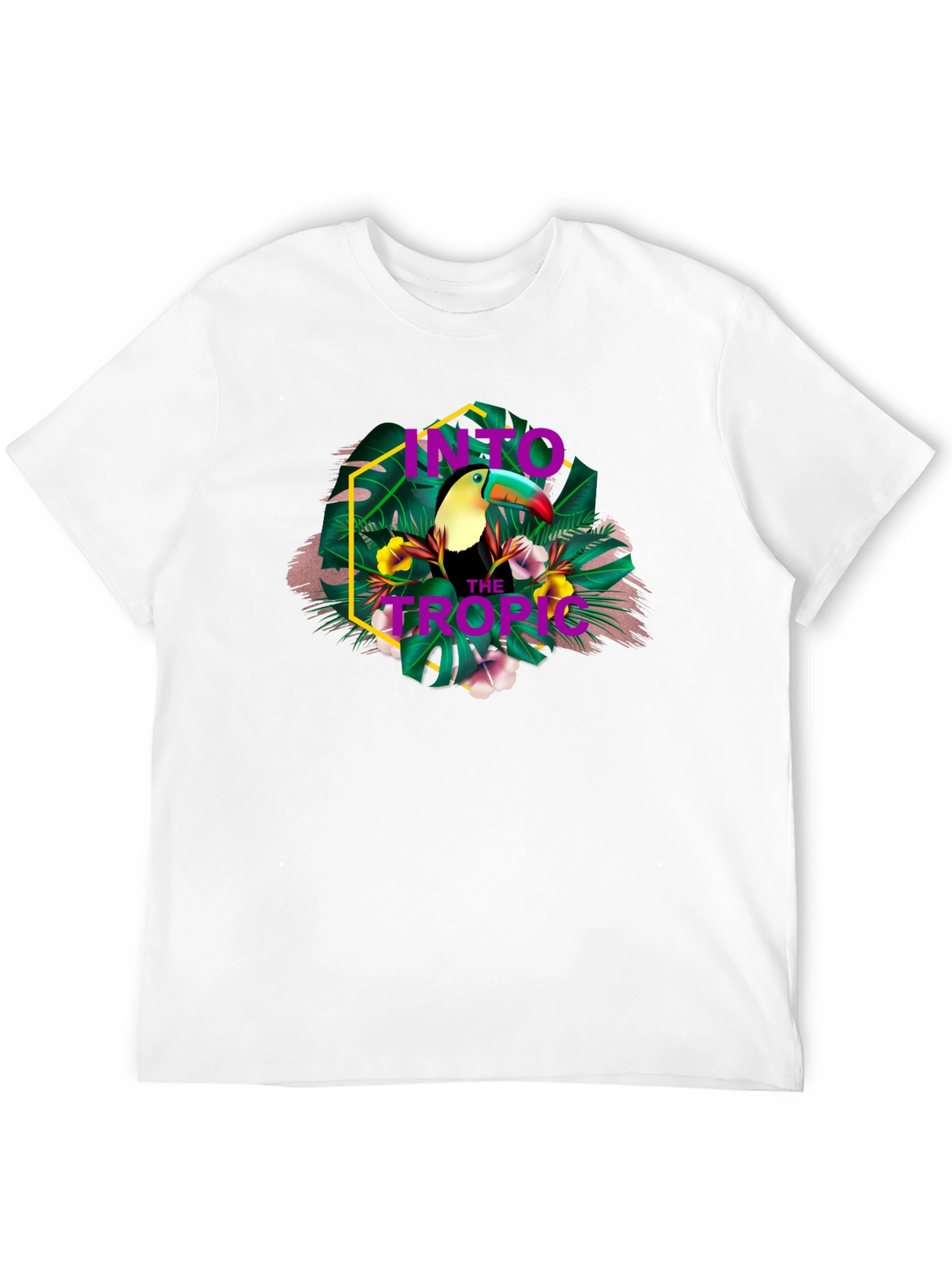 Black Tropical Toucan Graphic Print T-Shirt view 12