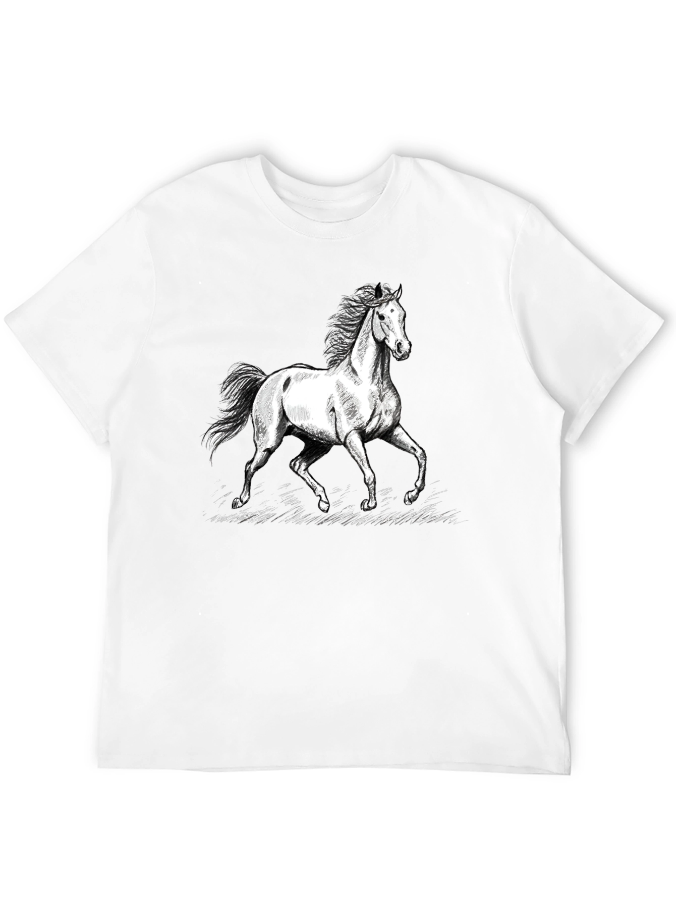 Black Horse Graphic T-Shirt - Black Cotton Tee view 12