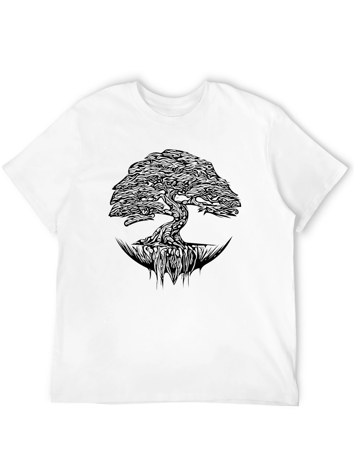 Black Black Tree of Life Graphic Print T-Shirt view 12